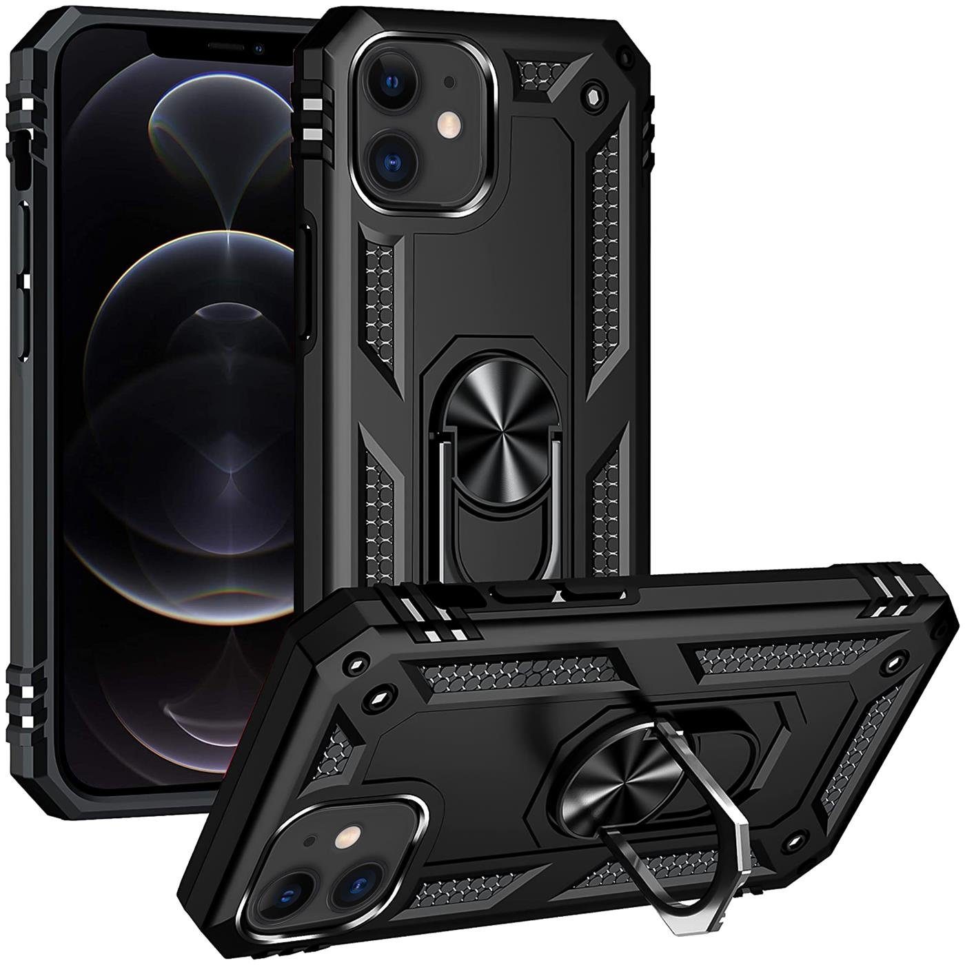 CoolGadget Handyhülle Armor Shield Case für Apple iPhone 12, iPhone 12 Pro 6,1 Zoll, Outdoor Cover Magnet Ringhalterung Handy Hülle für iPhone 12 / 12 Pro