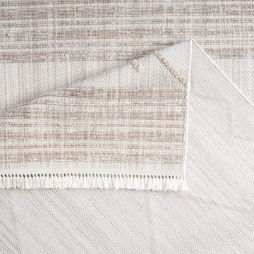 Teppich CLASICO 8931, Carpet City, rechteckig, Höhe: 11 mm, Kurzflor, Hochtief-Muster/ 3D-Effekt Rauten, Fransen, Wohnzimmer