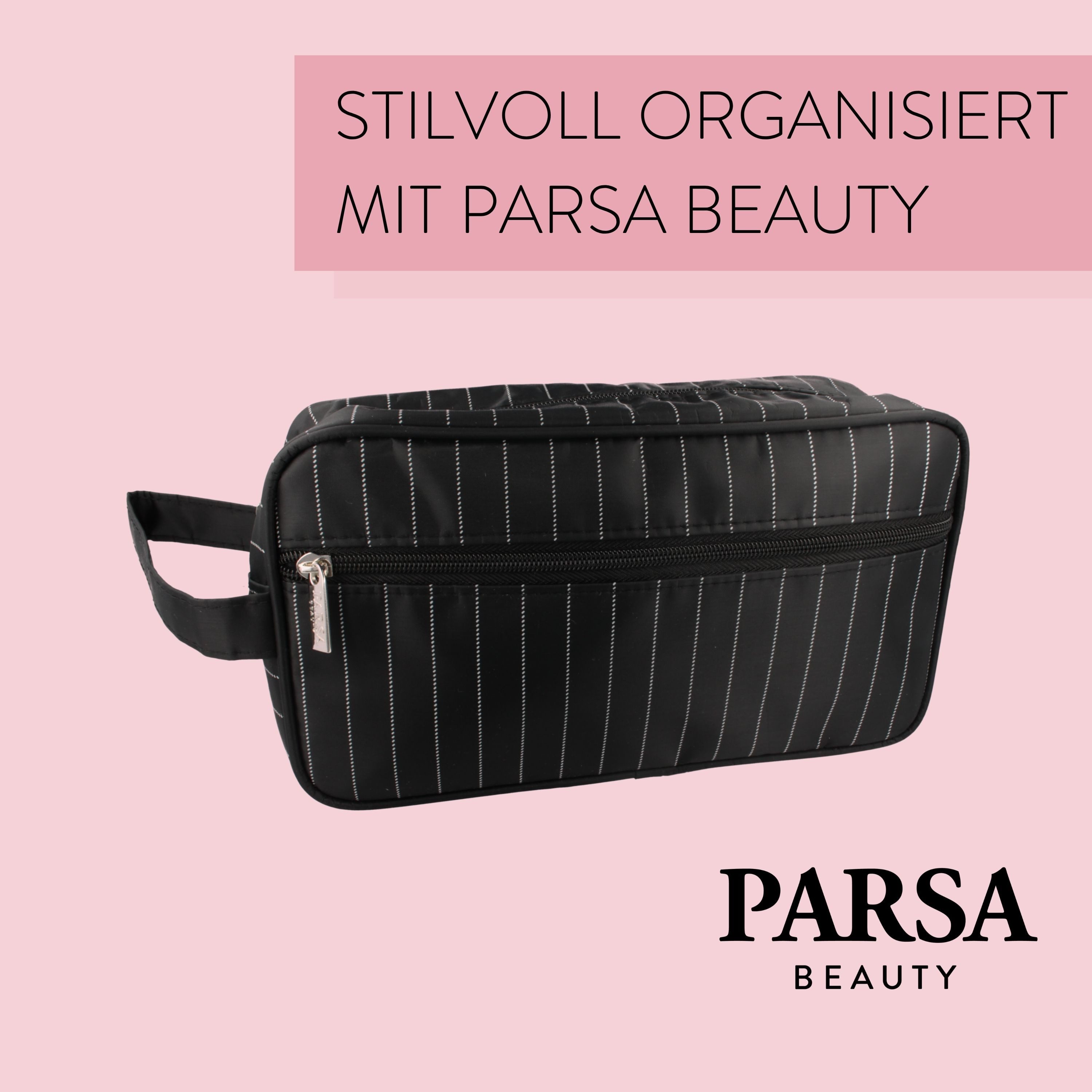 PARSA Beauty Kosmetiktasche PARSA Beauty ESSENTIAL Kulturtasche Herren Streifen Männer Tasche