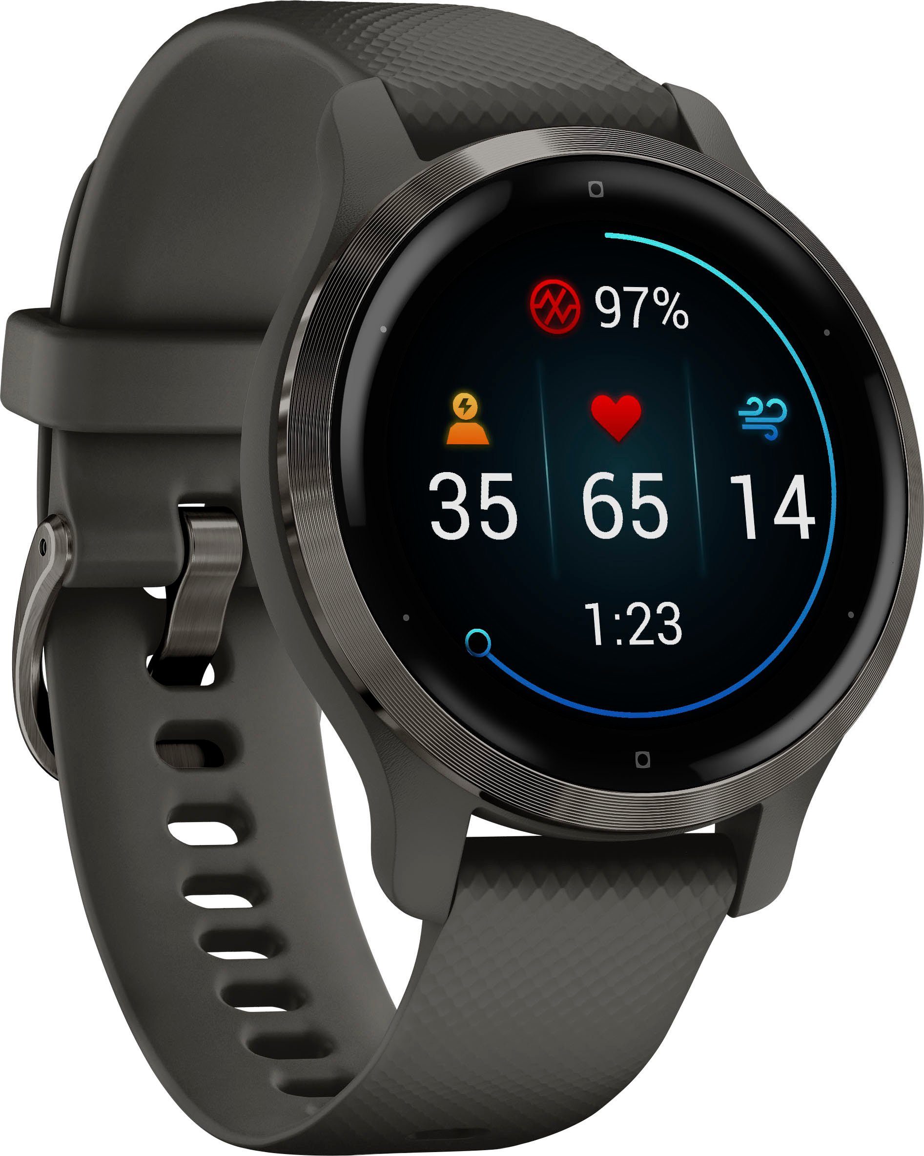 Garmin Venu 2S Smartwatch (2,8 cm/1,1 Zoll), 25 vorinstallierten Sport-Apps