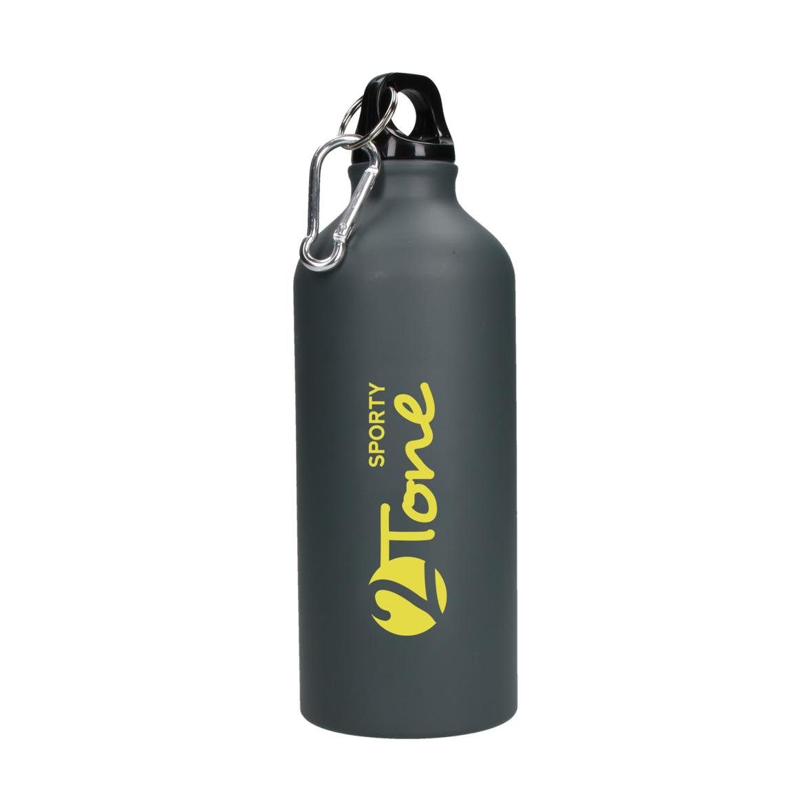elasto Trinkflasche 600 ml Wasserflasche To Go "Sporty-2Tone" aus Aluminium, Aluminiumflasche, Langlebig, Sportflasche, Kinder und Erwachsene