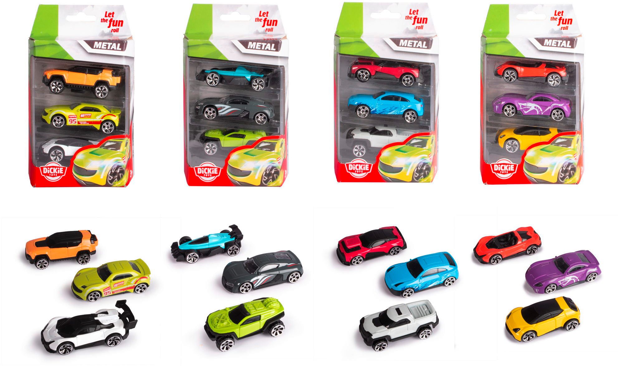 Dickie Toys Spielzeug-Auto Spielfahrzeug Die-cast Vehicles 3er Pack zufälli günstig online kaufen