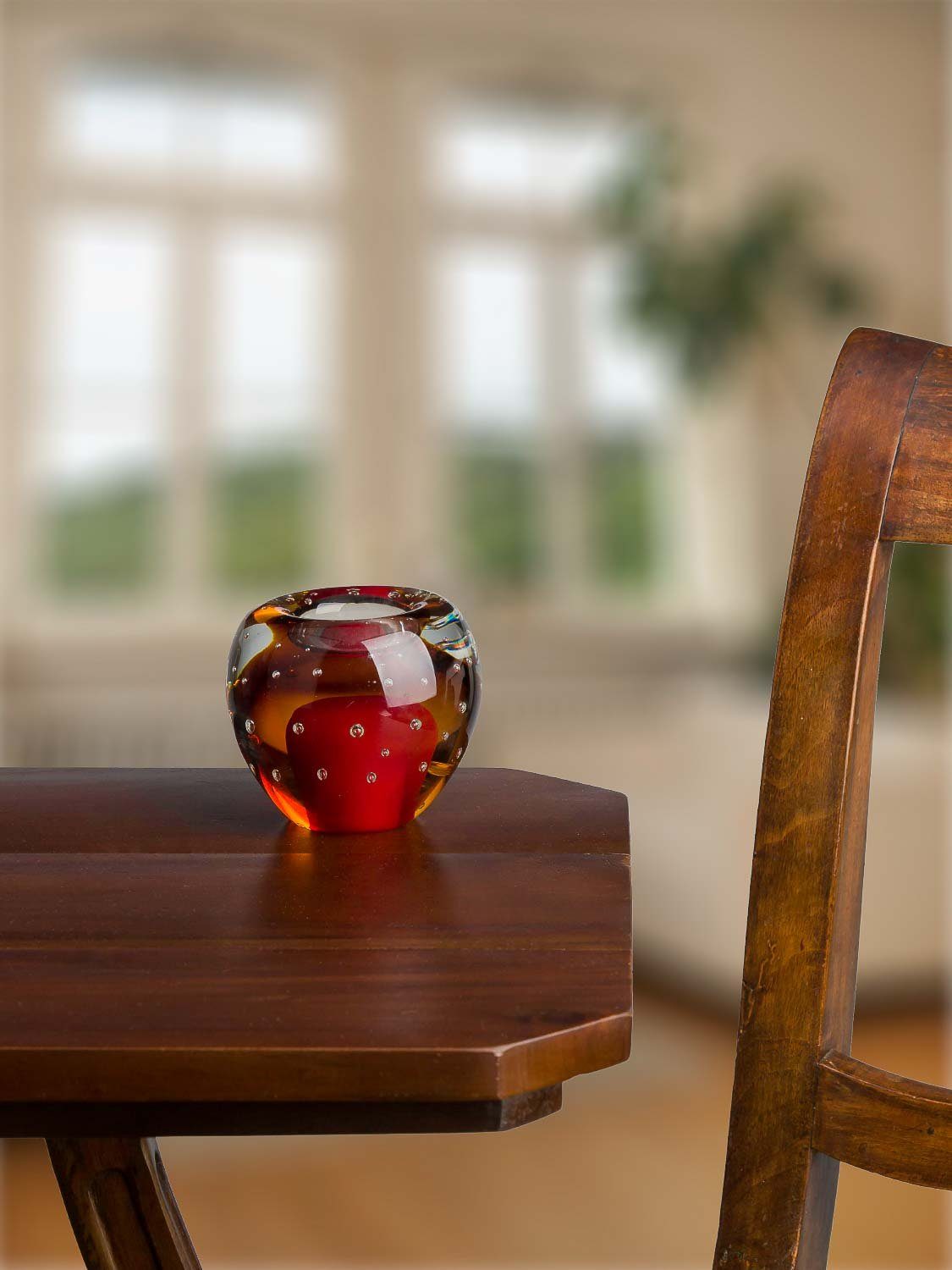 Teelichthalter Windlicht Kerzenhalter Kerzenständer Glas Murano Antik-Stil 9cm 