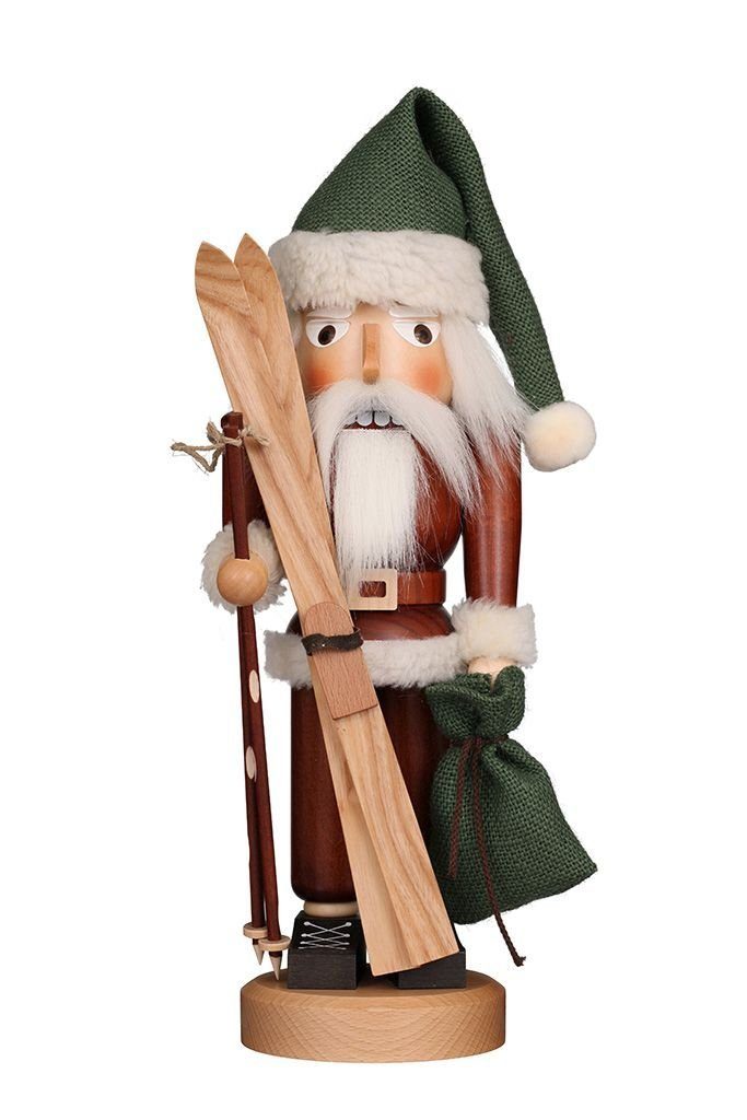 Christian Ulbricht Nussknacker Nussknacker Klassik Weihnachtsmann mit Ski natur - Auslaufmodell, Auslaufmodell