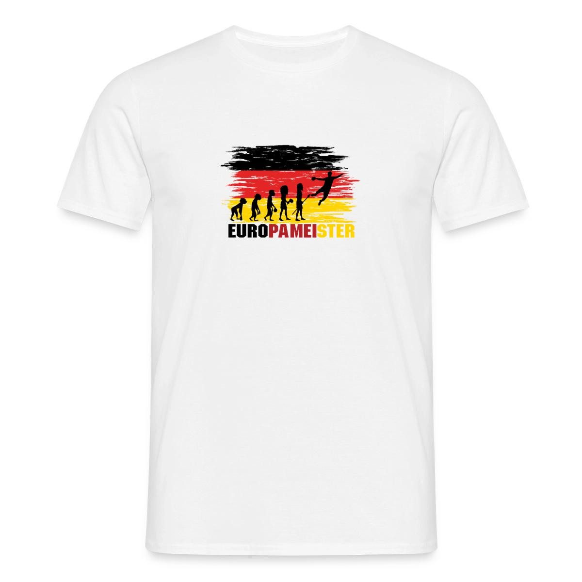 Spreadshirt T-Shirt Evolution Handball Europameister Deutschland Männer T-Shirt (1-tlg)