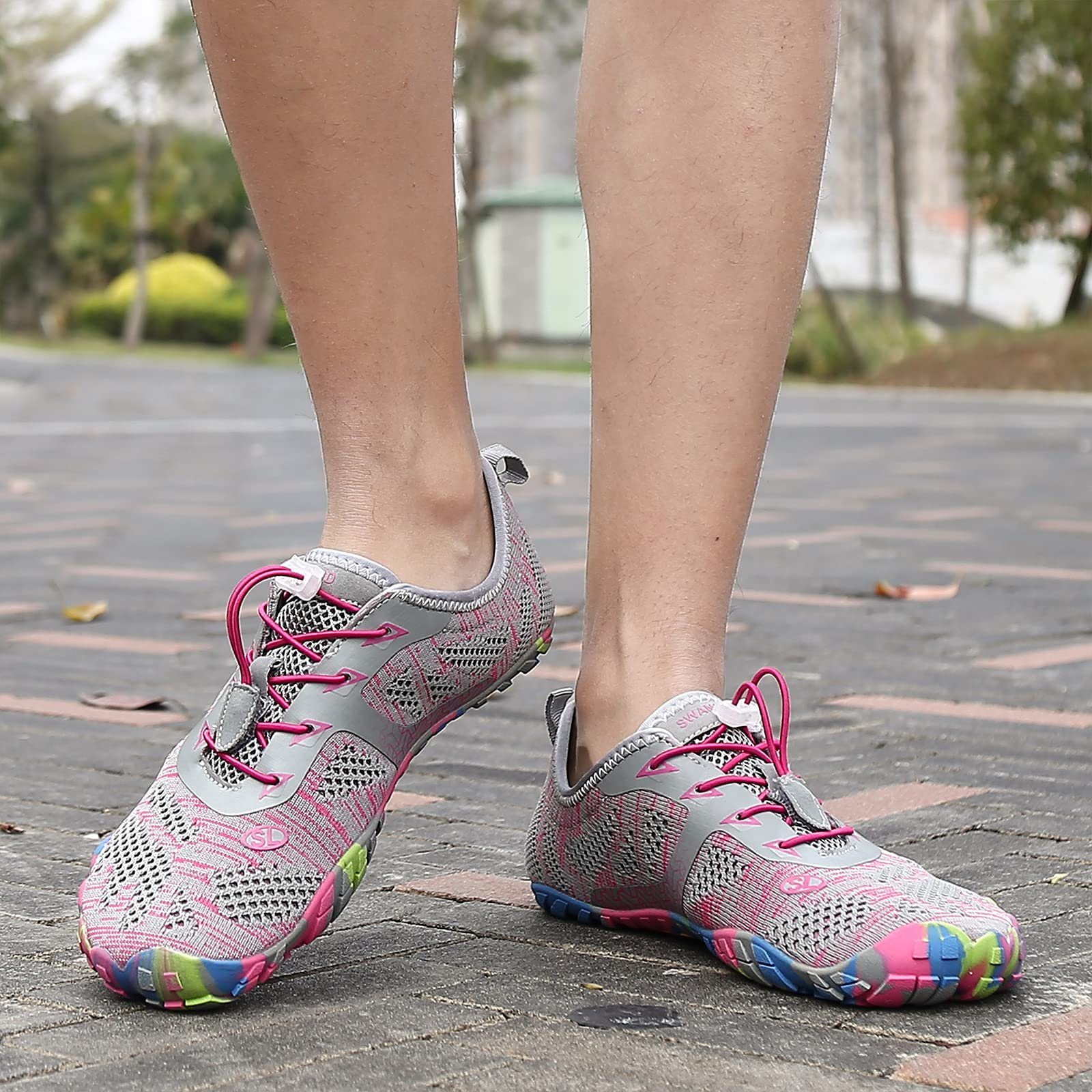 SAGUARO Barfußschuh (bequem, leicht, Jogging Laufschuhe Sport-Schuhe Trail-Running 034 rutschfest) Minimalschuhe Pink atmungsaktiv, Sneaker
