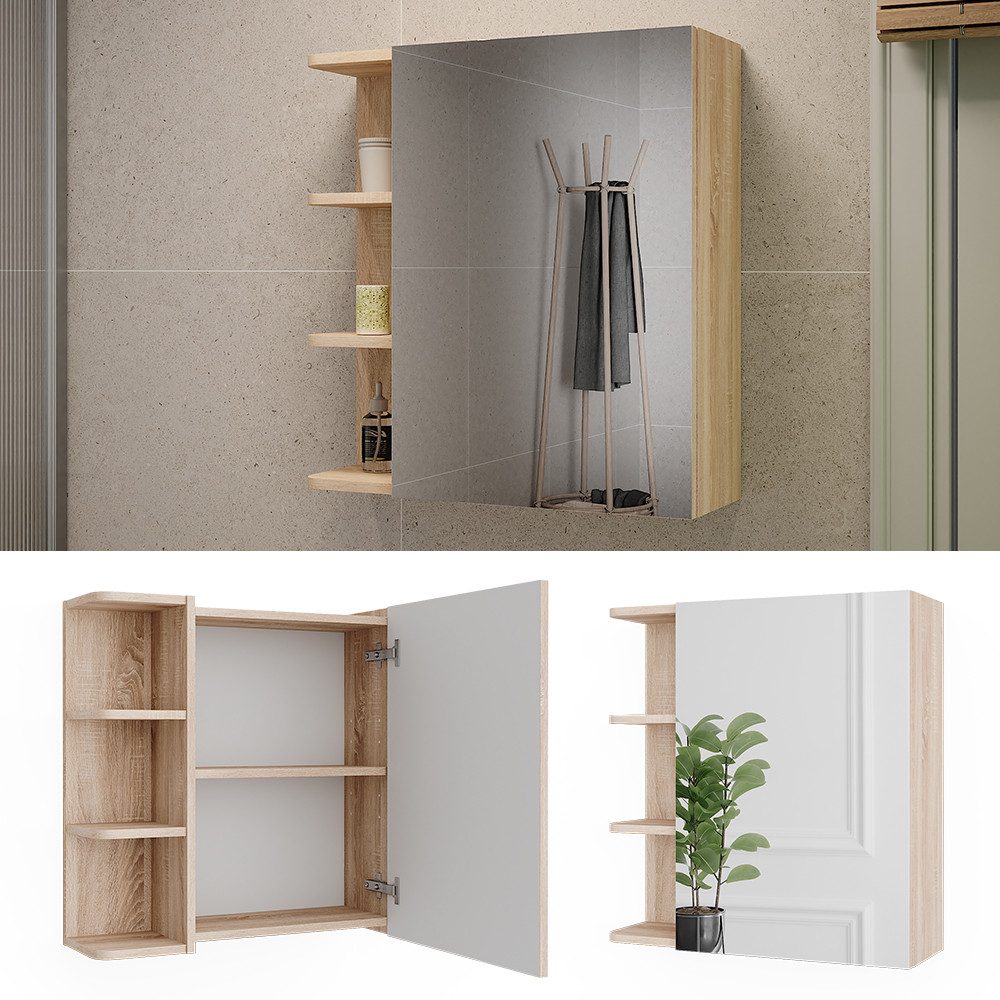 Vicco Badezimmerspiegelschrank Fynn, Sonoma, 62 x günstig online kaufen