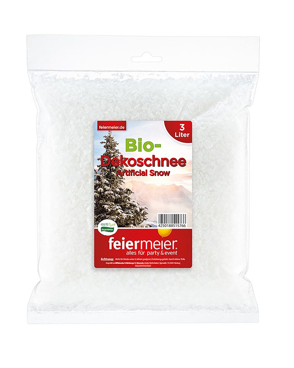 feiermeier Christbaumschmuck feiermeier® Bio Dekoschnee im Beutel 3 Liter