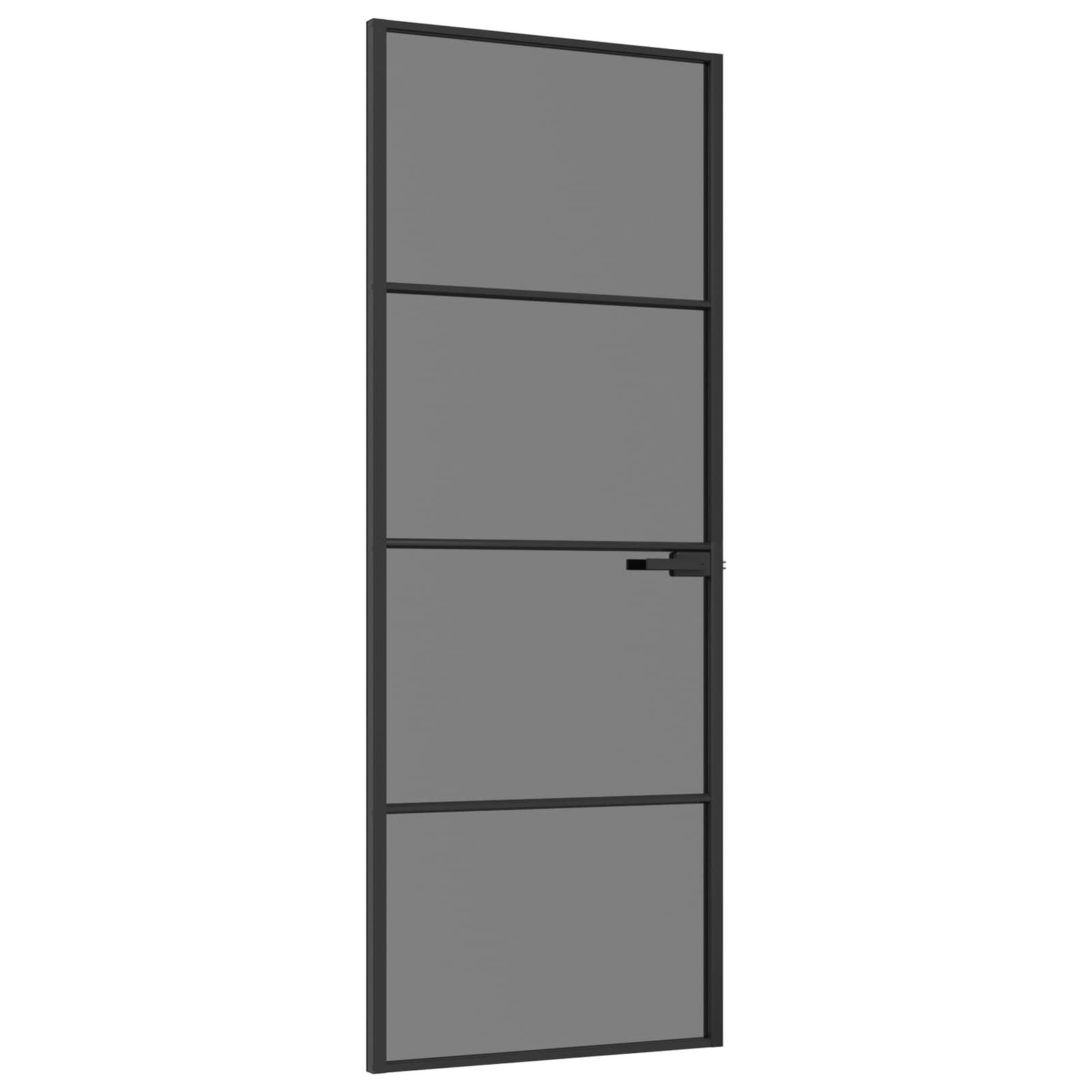 vidaXL Haustür Interior Tür 76 x 201,5 cm Verbautes Glas und Aluminium (1-St)