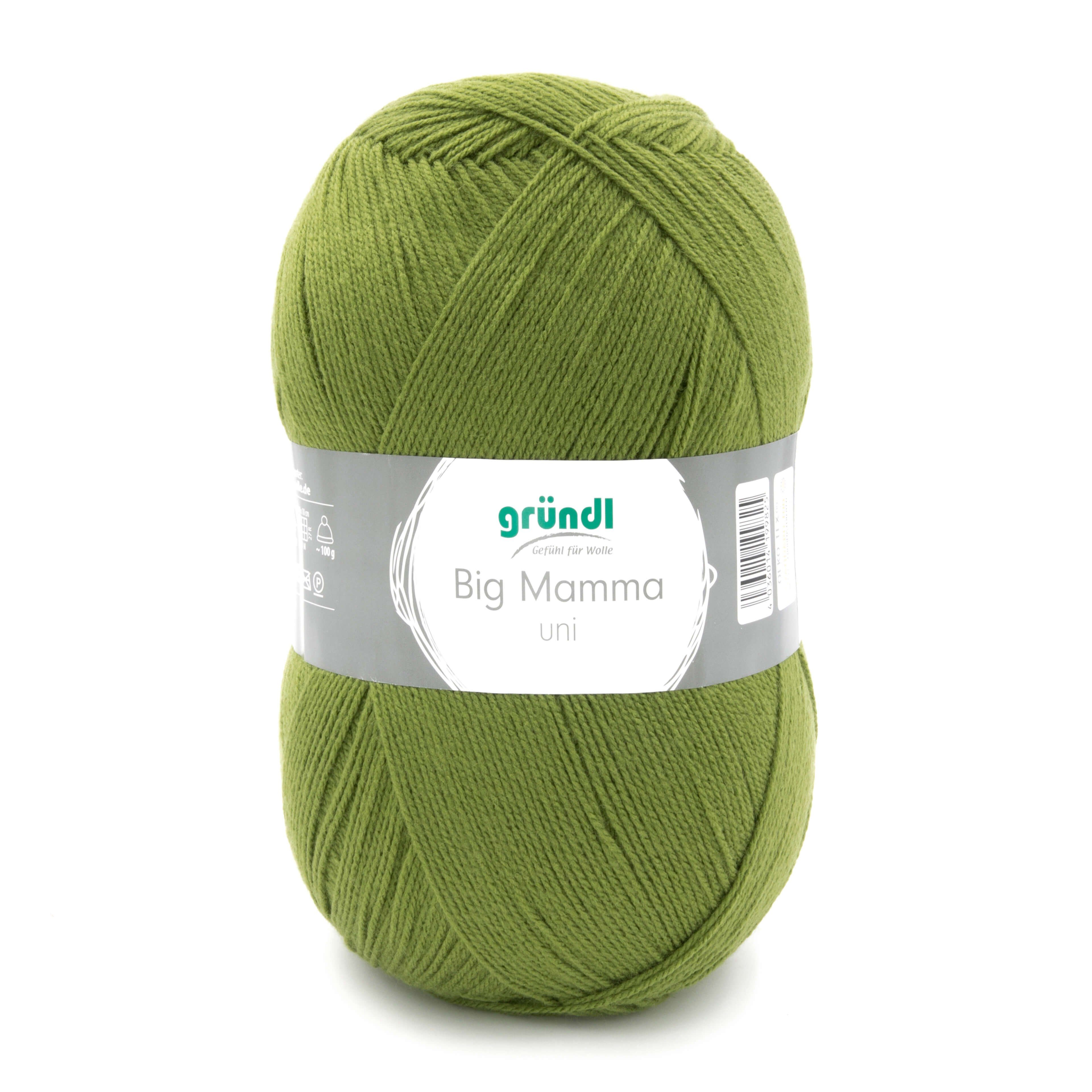 Gründl Wolle 400g Big Mamma uni Großknäuel Strickgarn Häkelgarn Häkelwolle, 1040,00 m (Wolle zum Stricken und Häkeln, pflegeleicht, waschbar, schnell trocknend, wollartiger Charakter), Wolle ohne Schurwolle