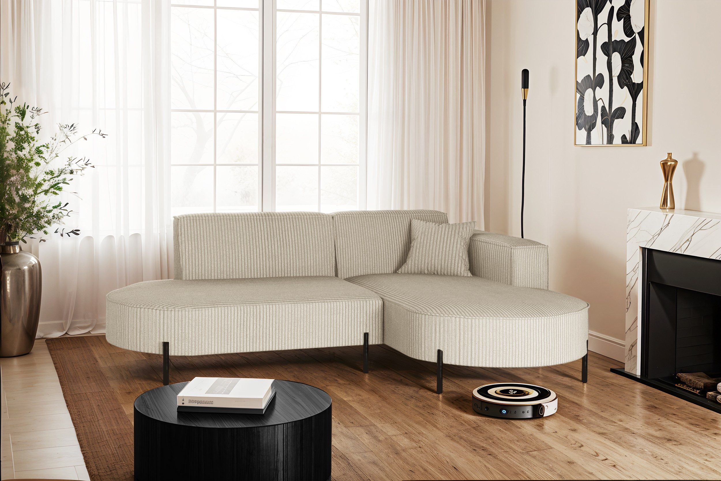 Kaiser Möbel Ecksofa Sofa L-Form Designer Modena Rein stoff Noel, Quelle, P günstig online kaufen