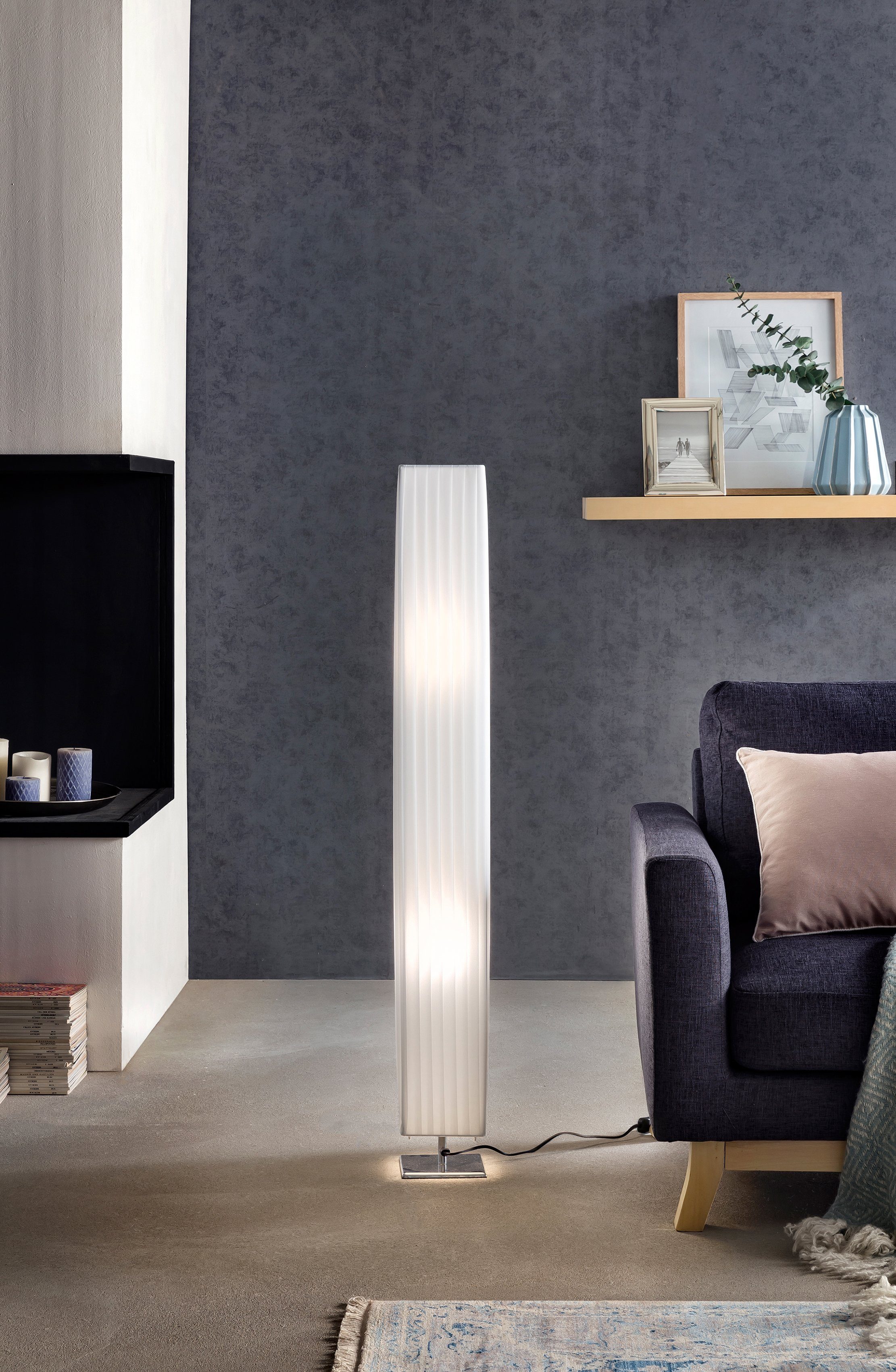 SalesFever Stehlampe Emilie, ohne Leuchtmittel, Plissee günstig online kaufen