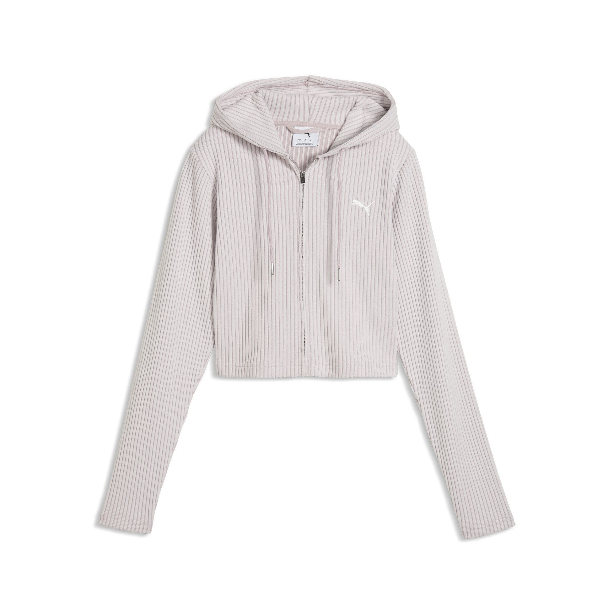 PUMA Hoodie Essentials Slim Gerippte Kapuzenjacke Damen