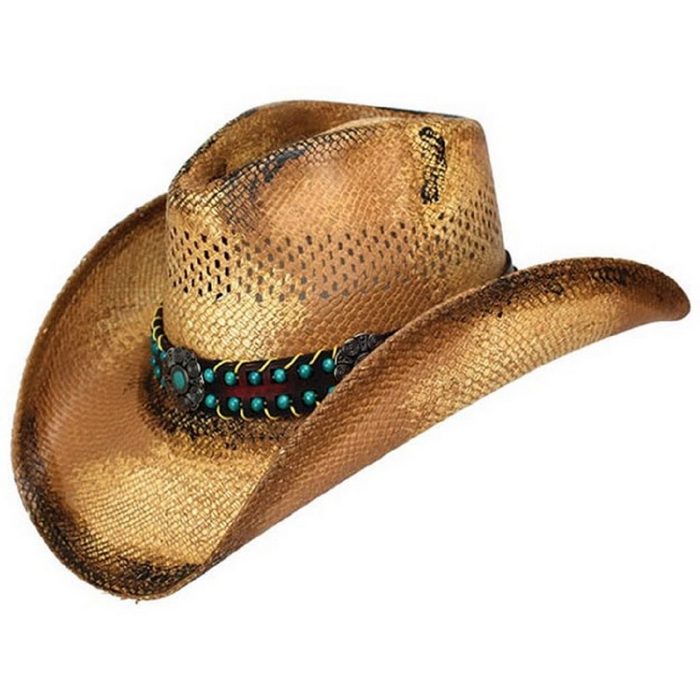 Dallas Hats Cowboyhut PUEBLO Damen Cowboyhut Braun Pinch Front