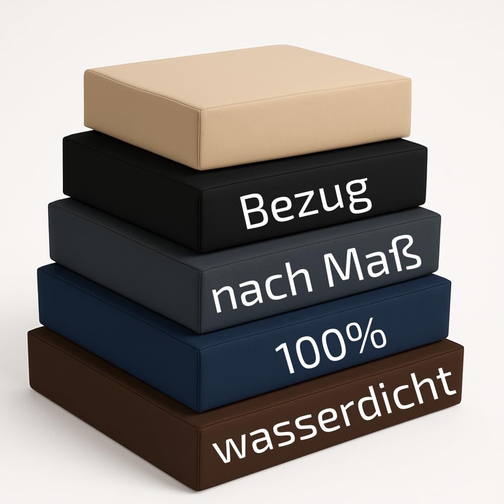 Granori Kissenbezug UNICOVR Polsterbezug 50x50 cm – passgenauer Outdoor Schaumstoff Bezug, wasserdicht & individuell in Manufaktur angefertigt