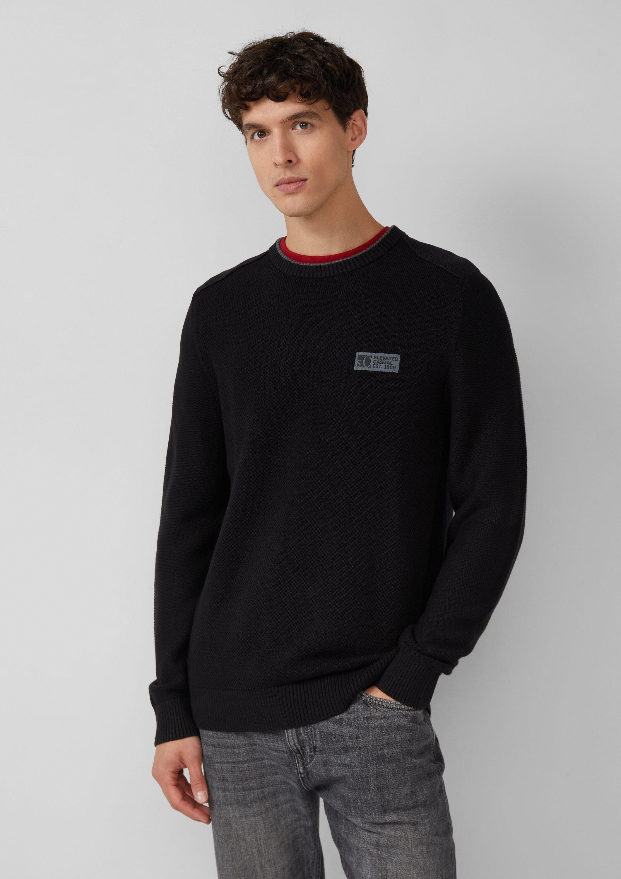 s.Oliver Longpullover Strickpullover Strickpullover aus Baumwolle günstig online kaufen