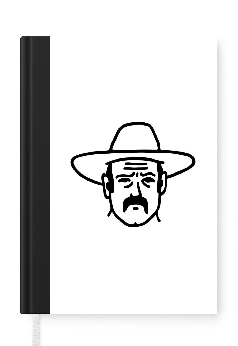 Merkzettel, Cowboys, Notizheft, 98 Haushaltsbuch Notizbuch Seiten, Schwarz-weiße Tagebuch, eines Illustration A5, Journal, MuchoWow