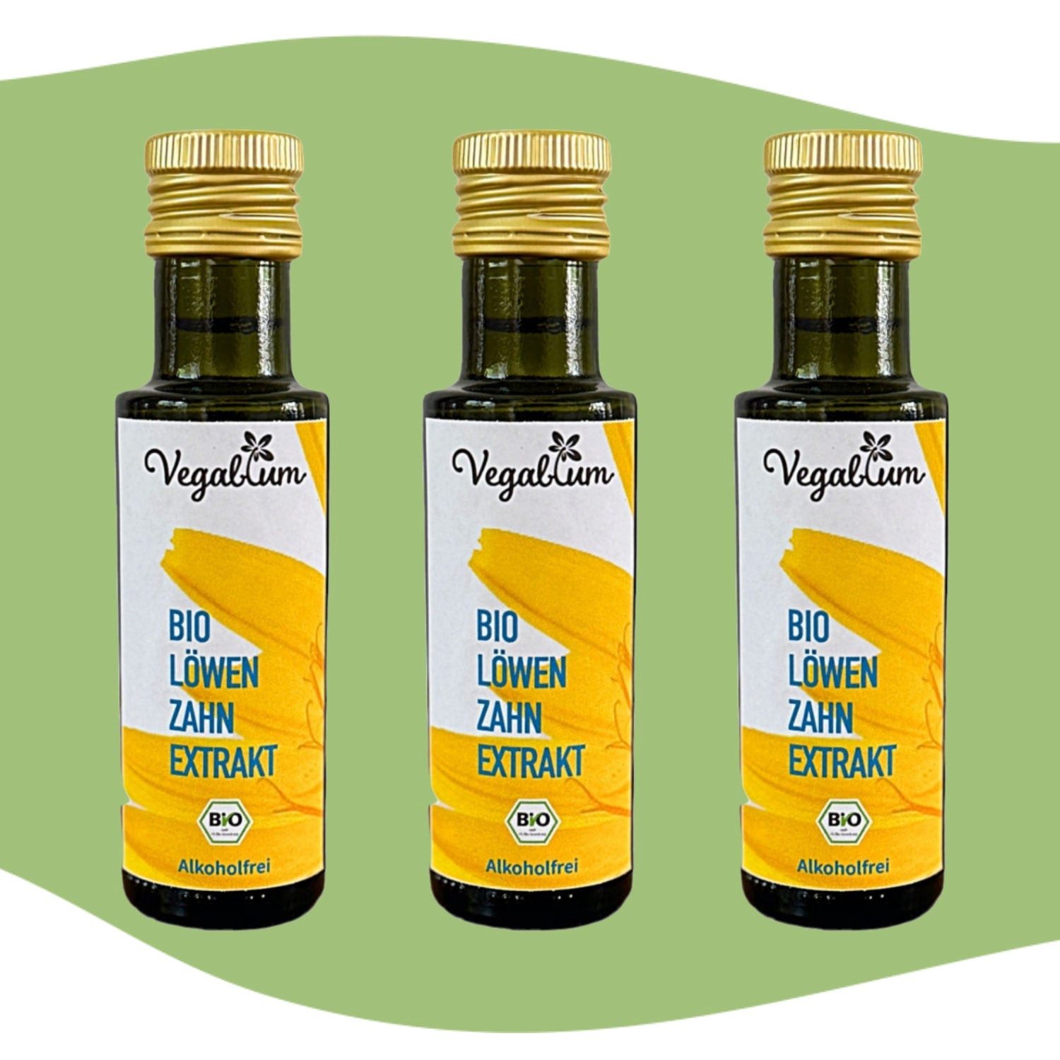 Vegablum Speiseöl Bio Löwenzahnextrakt, alkoholfreies Hydrolat, 3 x 100 ml, 3 x 100,00 ml, (Set, Bio Löwenzahnextrakt, alkoholfreies Hydrolat, 3 x 100 ml)
