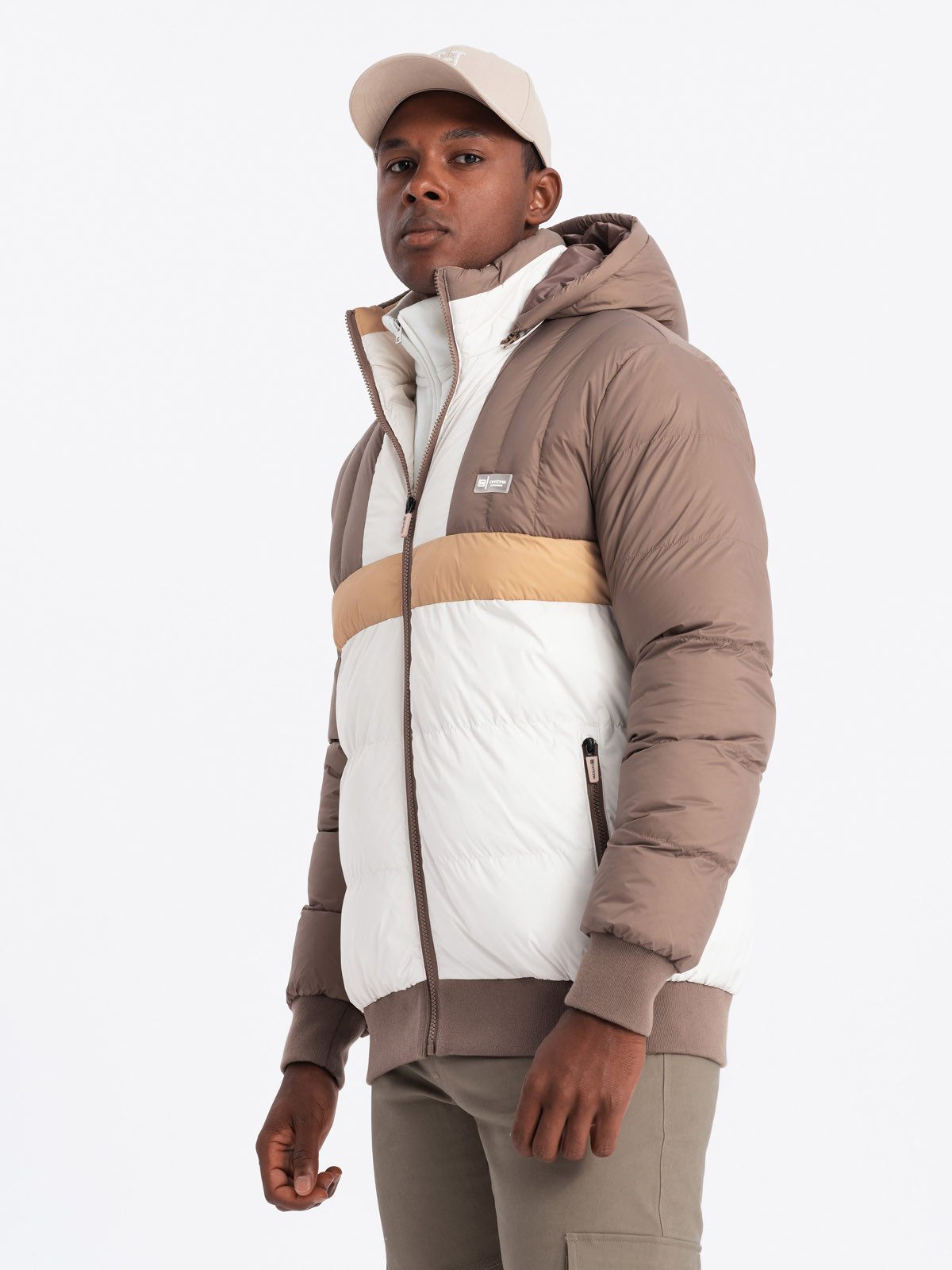 OMBRE Steppjacke Sportliche bunte Herrenjacke im Retro-Stil