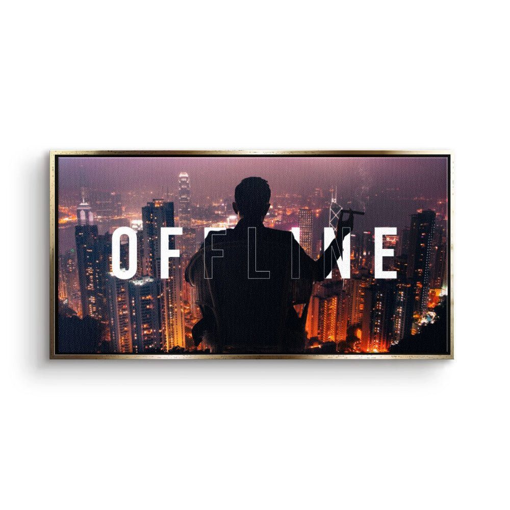 Rahmen Kong Hong Leinwandbild, 2.0 Rahmen Leinwandbild mit Motiv schwarzer Panorama Offline premium DOTCOMCANVAS®