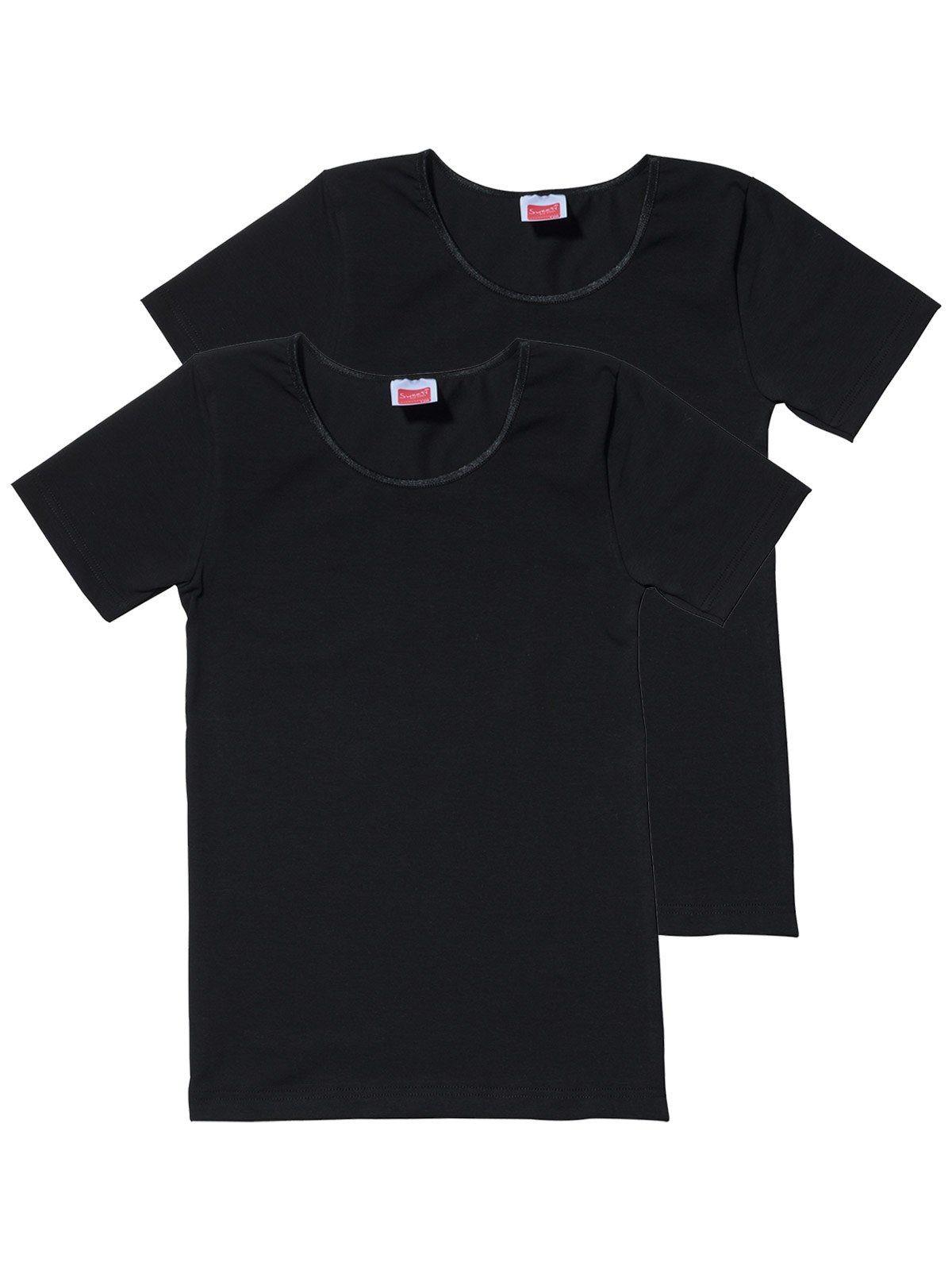 Sweety for Kids Unterhemd 2er Sparpack Mädchen Shirt Single Jersey (Spar-Set, 2-St) hohe Markenqualität schwarz