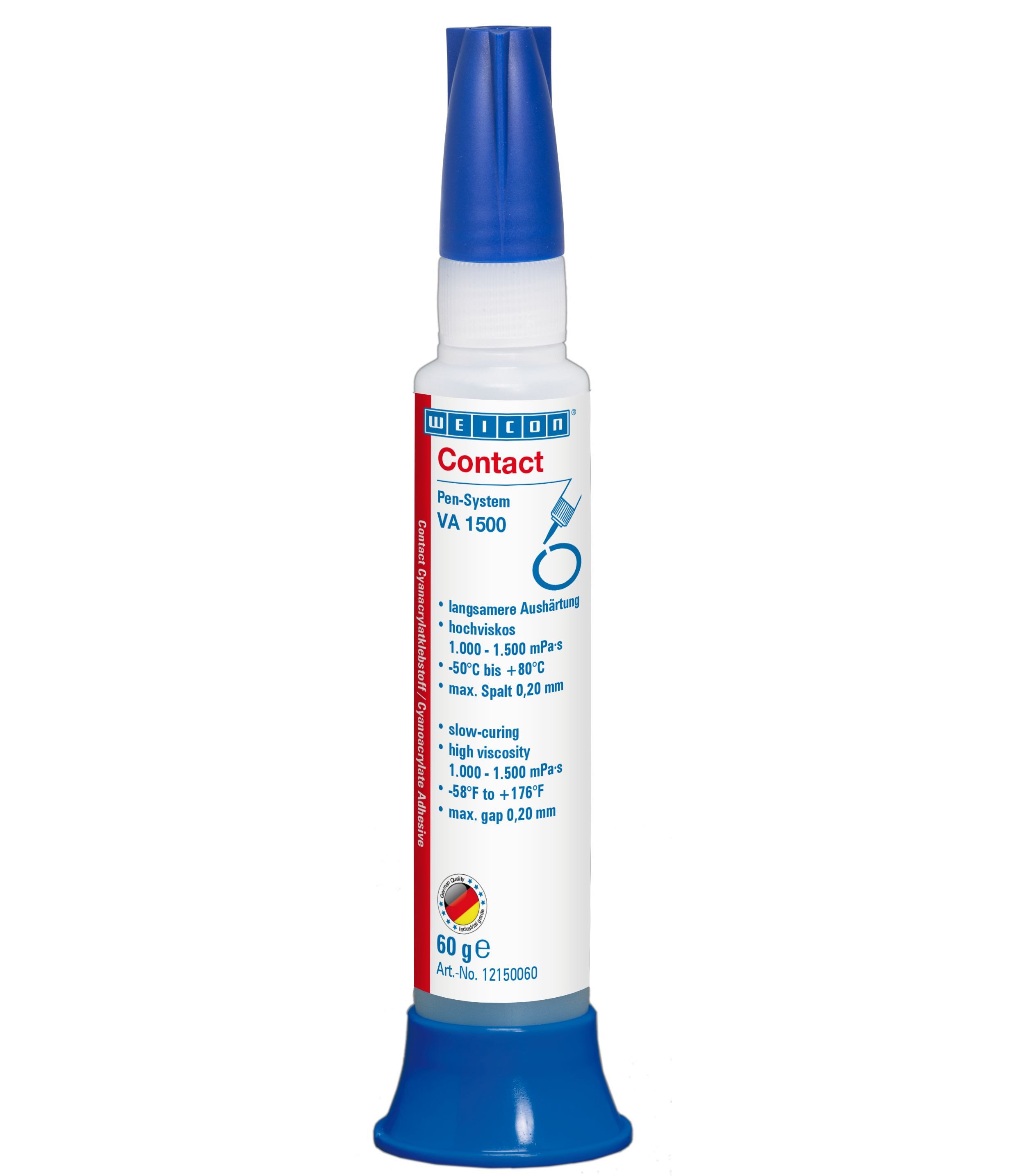 WEICON Sekundenkleber VA 1500 Cyanacrylat-Klebstoff, (Pen), Cyanacrylatklebstoff für Gummi und Kunststoffe