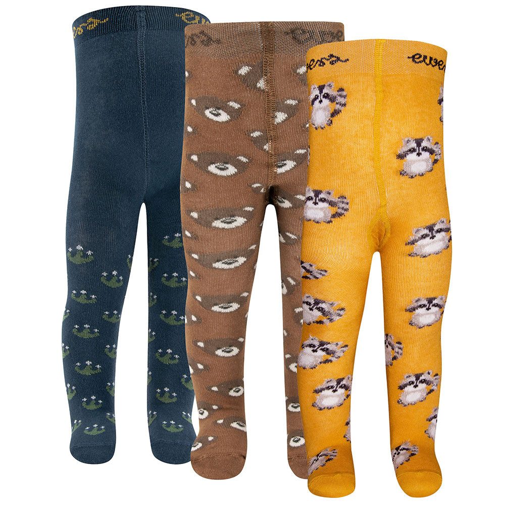 Ewers Strumpfhose Strumpfhose 3er Pack Waschbär/Dino/Bär (3 St. 3er-Set) 80% Baumwolle, 18% Polyamid, 2% Elasthan