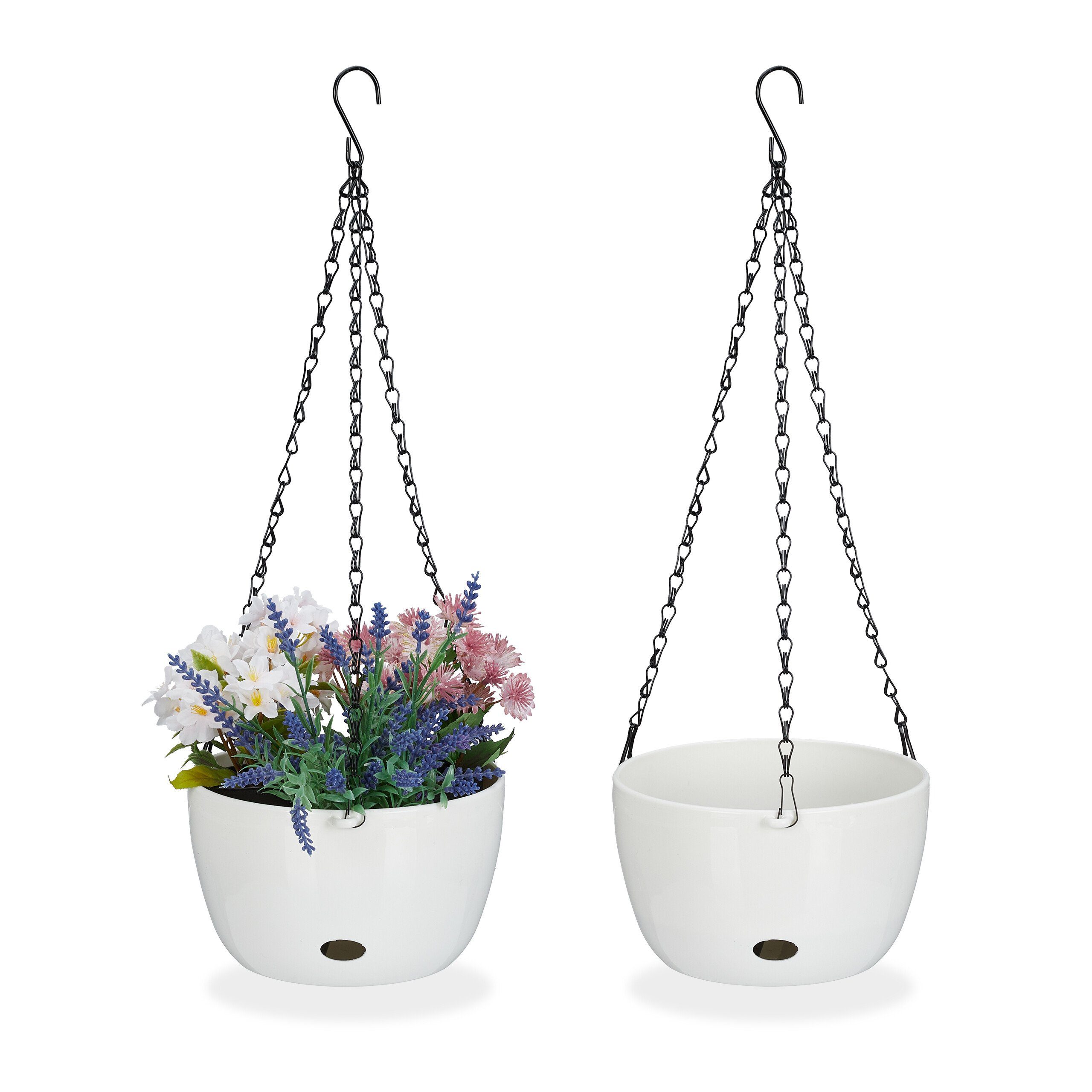 relaxdays Blumenampel 2 Blumenampeln mit Wasserspeicher günstig online kaufen