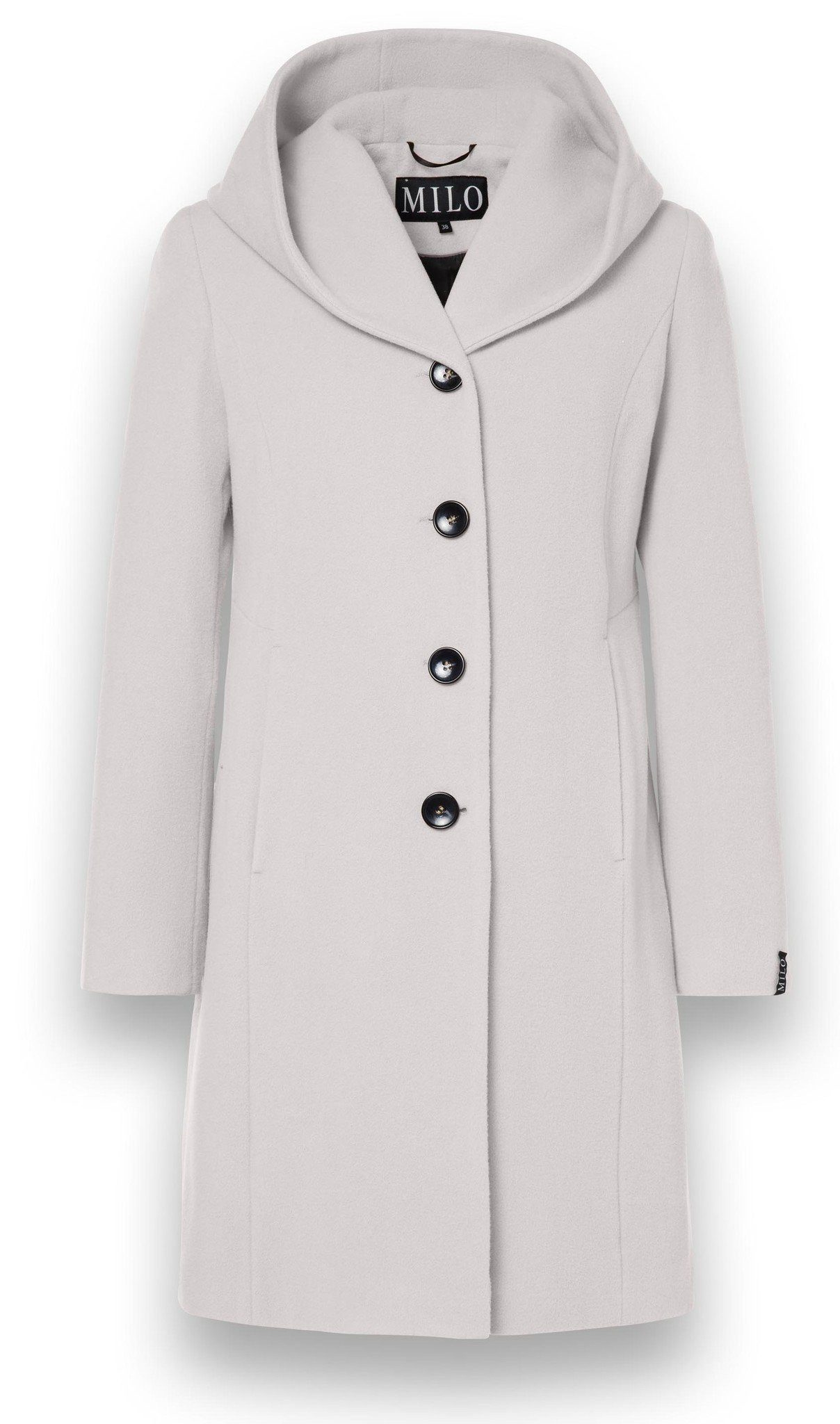 Milo Wintermantel Bella (Wollmischung, mit Kapuze) steingrau Damen günstig online kaufen