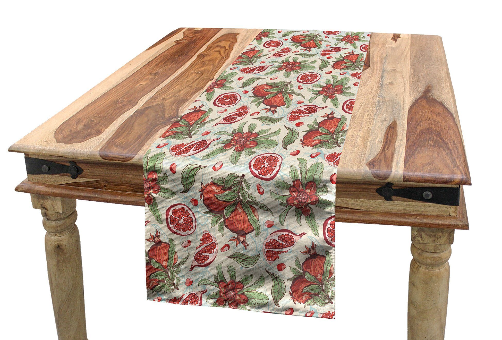 Tischläufer, Tischläufer Pomegranates Obst Vintage Abakuhaus Reife Küche Esszimmer Rechteckiger Dekorativer