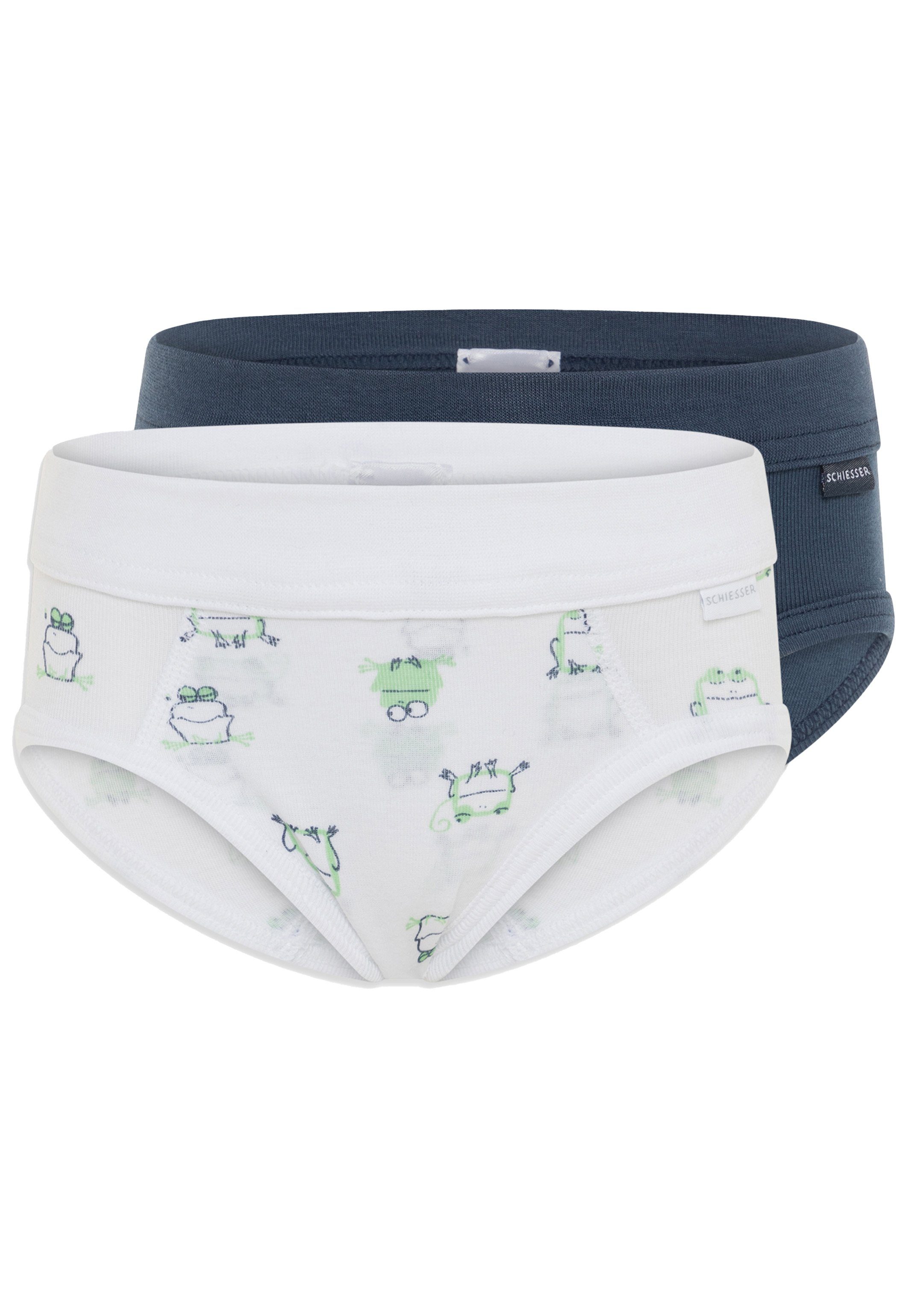 Schiesser Slip 2er Pack Kids Boys Feinripp Organic Cotton (Spar-Set, 2-St) Slip / Unterhose - Baumwolle - Ohne Eingriff - Atmungsaktiv