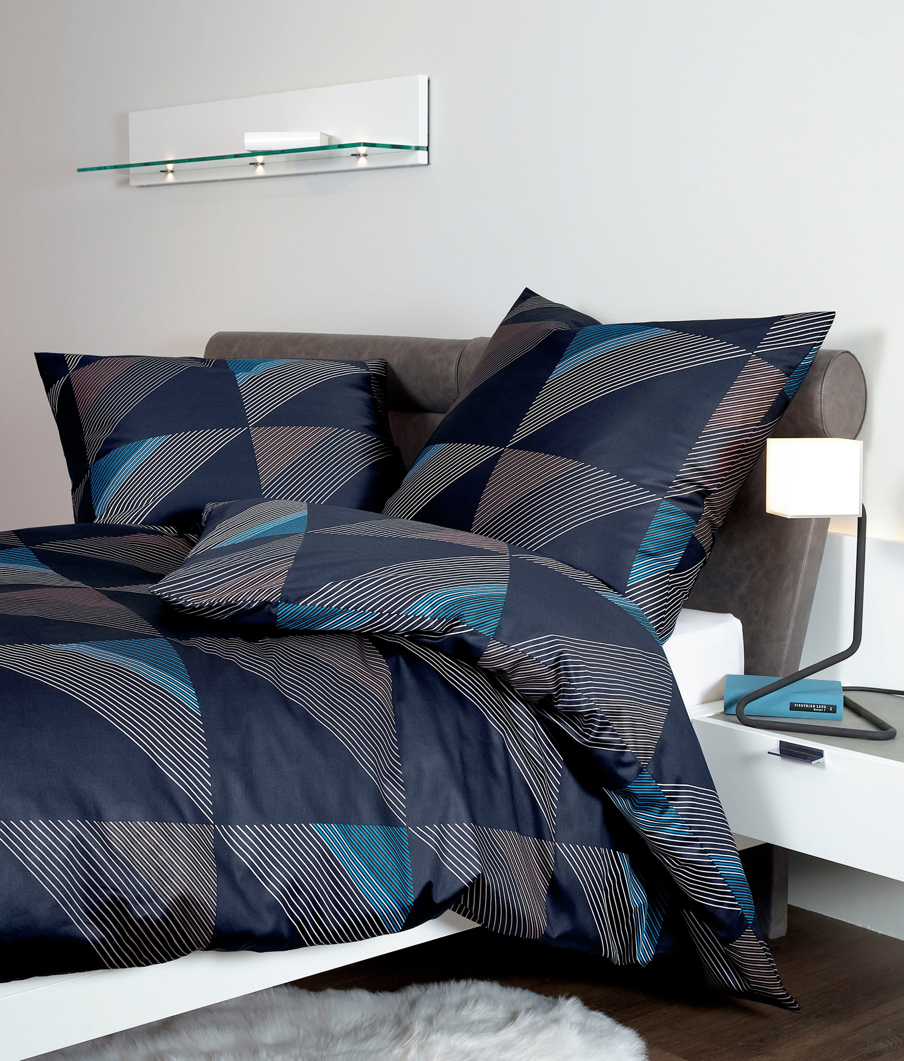 Janine Bettwäsche Mako-Satin 87065 08 240x220+2x80x80, Mako-Satin, 2 teilig, mit Reissverschluss