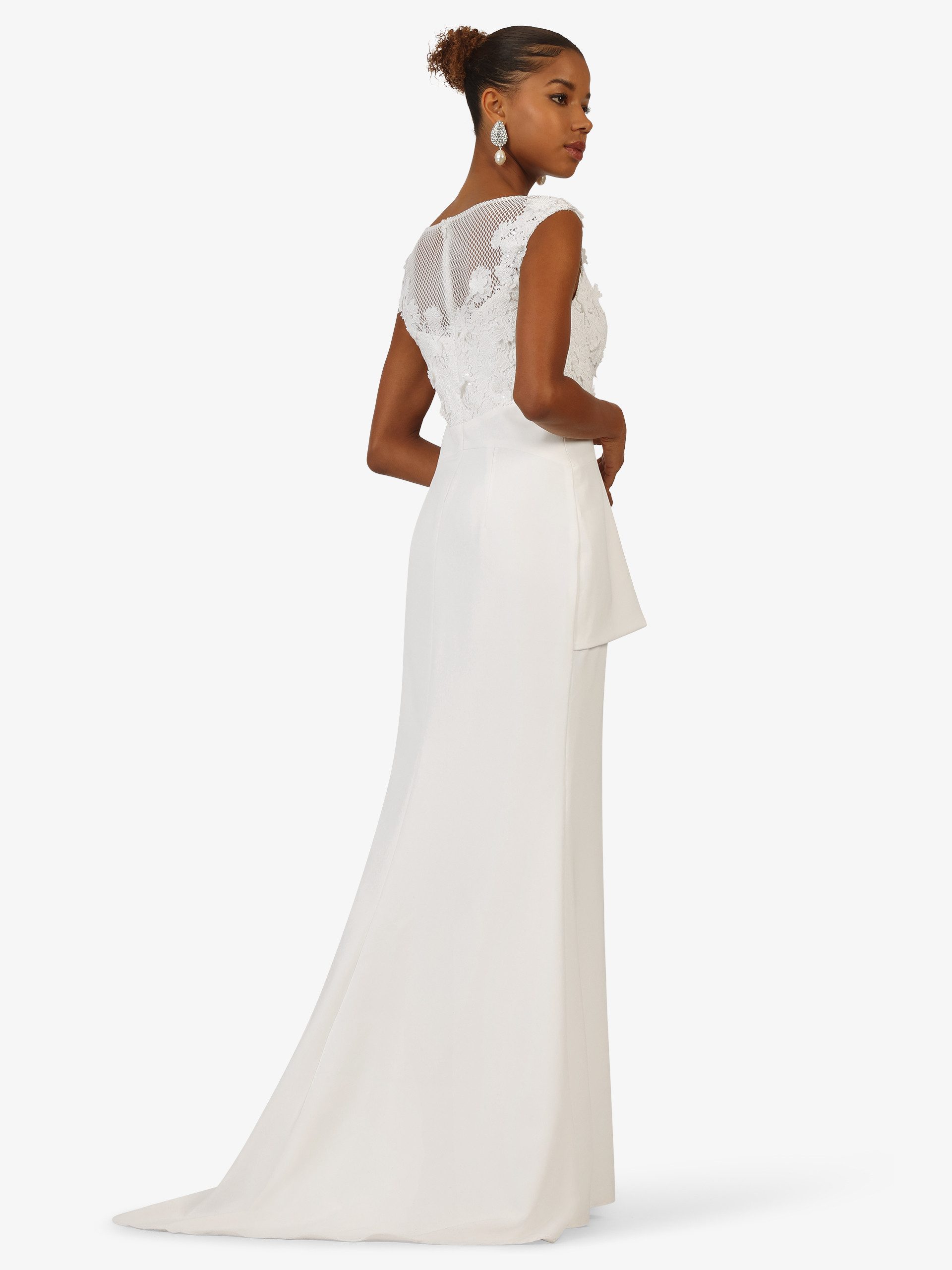Kraimod Abendkleid mit floraler Spitze und Beinschlitz