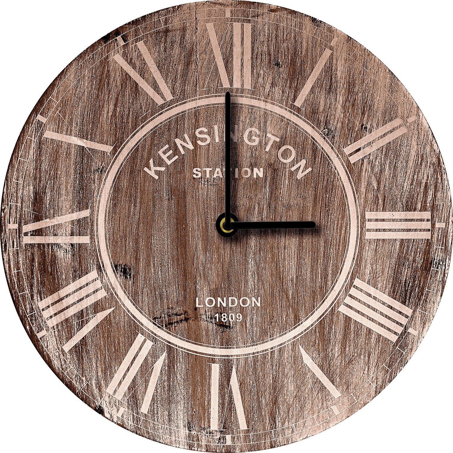 Wallarena Wanduhr Küche Vintage MDF Holz Natur Braun XXL groß Wanduhren Run günstig online kaufen