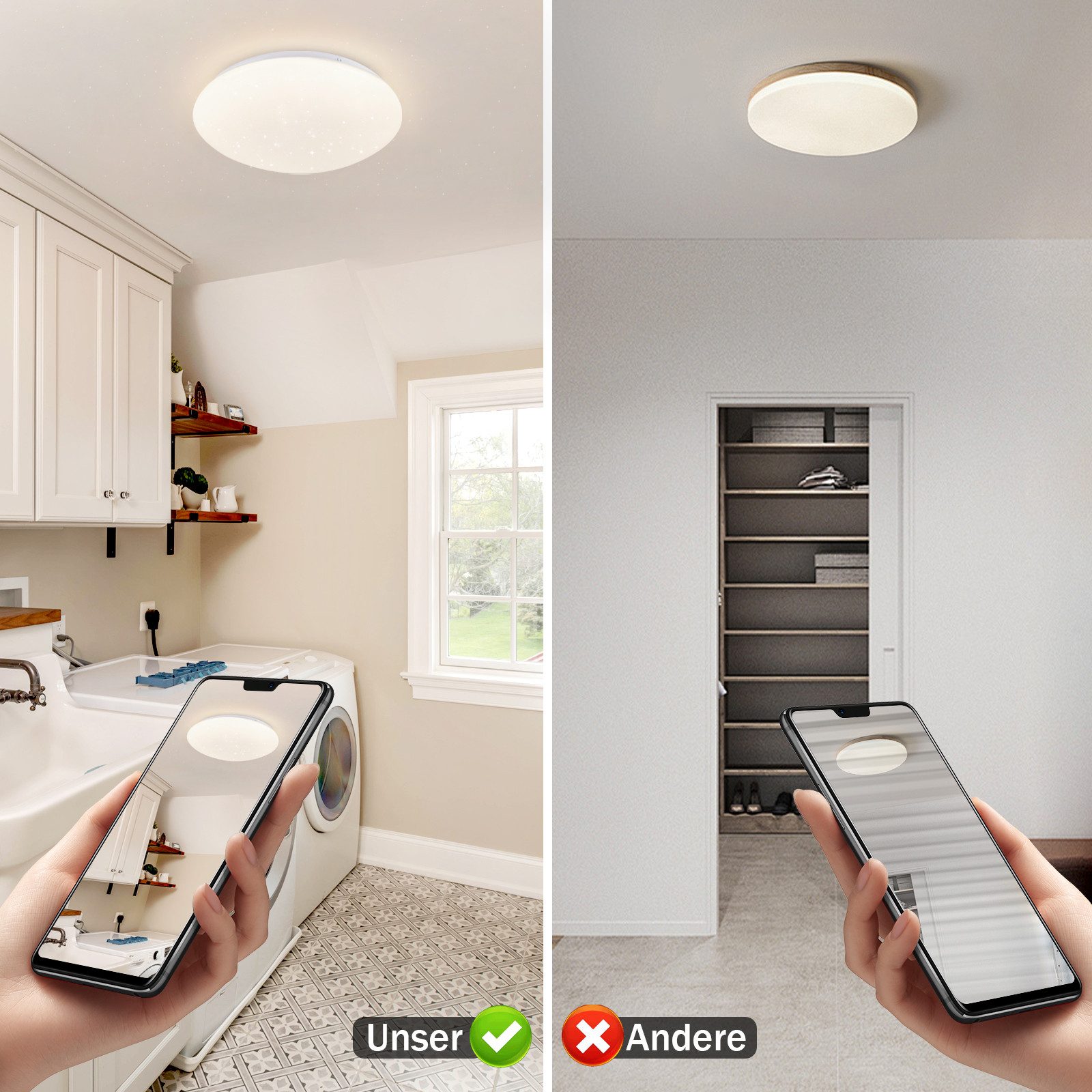 ZMH LED Deckenleuchte Wohnzimmer Ø16.5CM Rund günstig online kaufen
