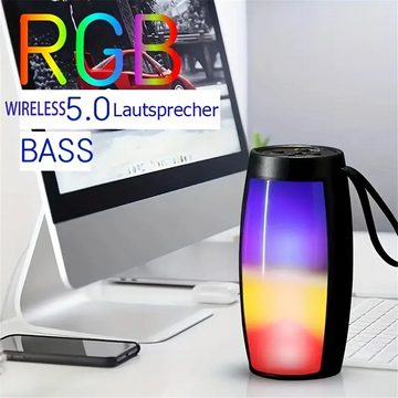 Bifurcation RGB-Beleuchtung, kabellose 5.0-Lautsprecher, 360° HD-Surround-Sound Bluetooth-Lautsprecher (Geeignet für Party, Familie, Outdoor, Reisen)