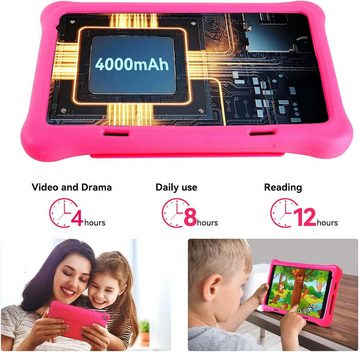 Wqplo Kinder Quad-Core-Prozessor 2 GB RAM Dual-Kamera Tablet (8", 32 GB, Android 12, Kinderfreundliches Lern- und Spielgerät mit leistungsstarkem Prozessor)