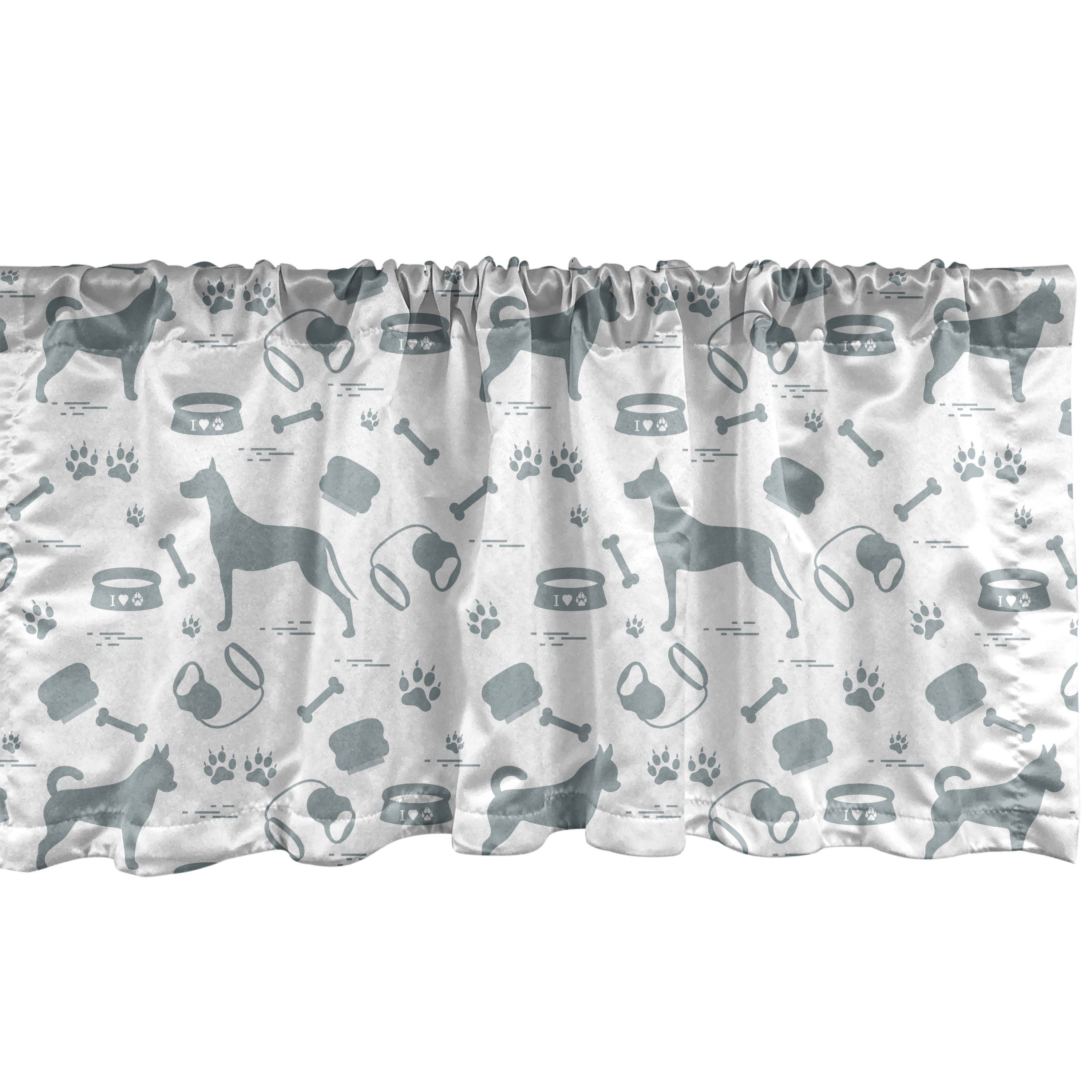 Küche Volant Dekor Hundeliebhaber-Konzept Artikel Schlafzimmer Hundeliebhaber Vorhang mit Abakuhaus, Scheibengardine für Microfaser, Stangentasche,