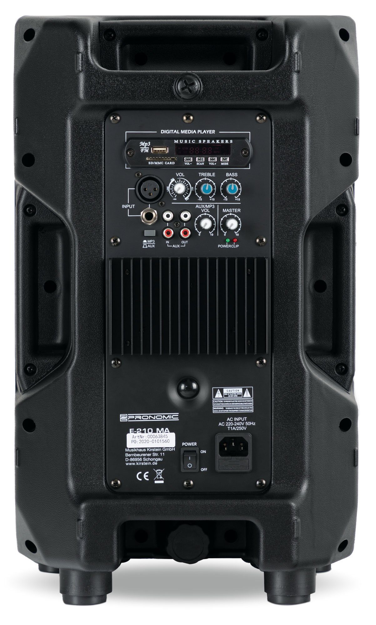 Woofer MA 2-Wege und E-210 mit Aktive 10" (Bluetooth, USB/SD/MP3-Player - 100 Lautsprecher Pronomic 1" W, Kompressions-Treiber) - PA-Box