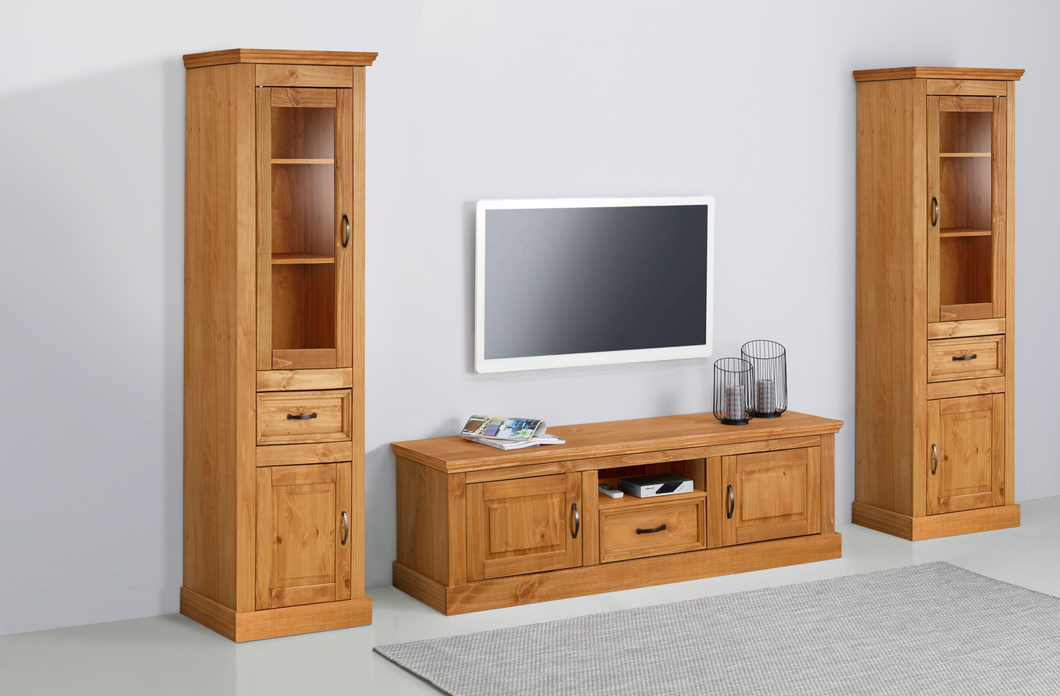 Home affaire Wohnwand Selma, (Set, 3-St), 2 Vitrinen und 1 Lowboard