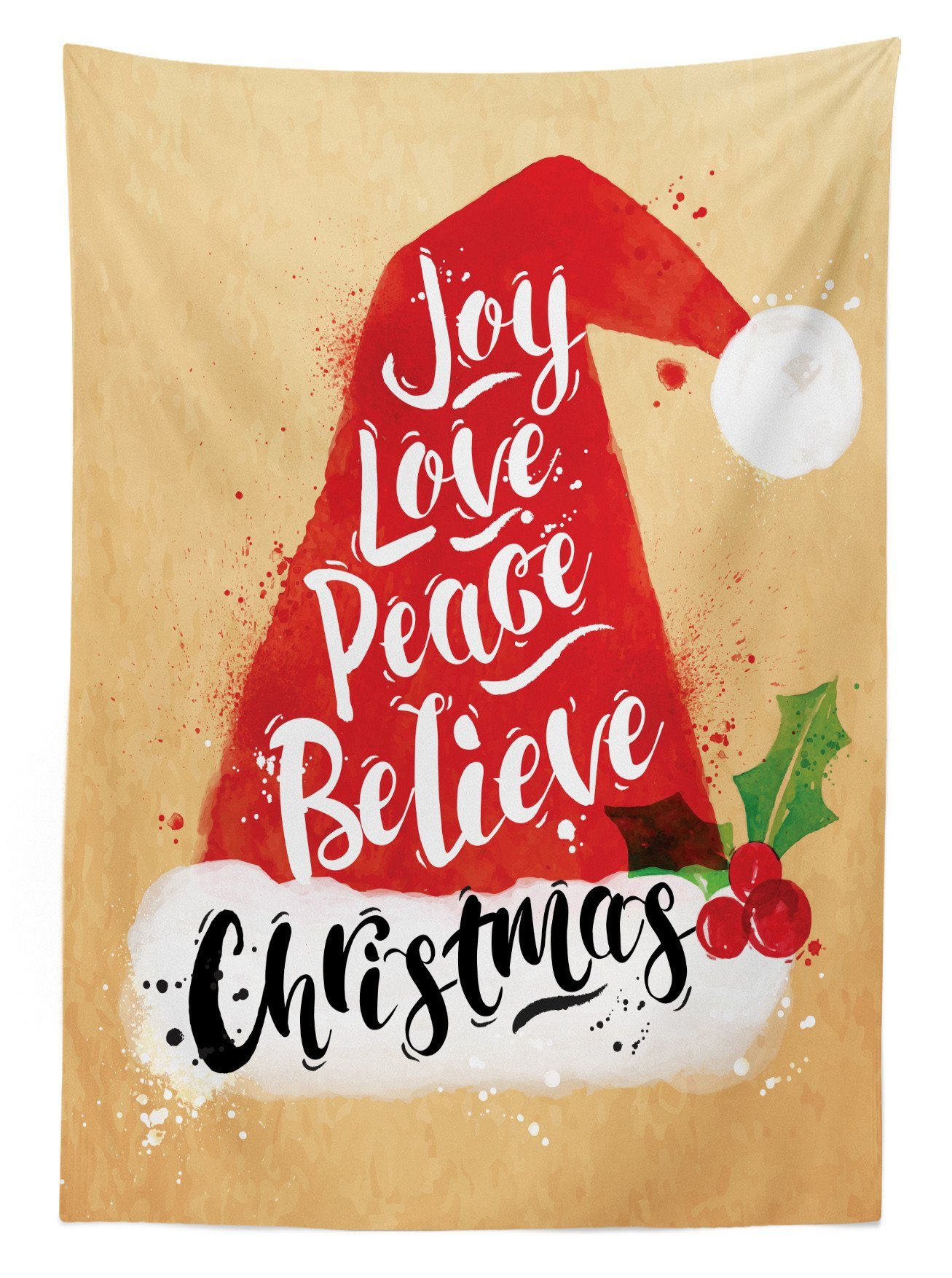 Außen Farben, Für Peace Abakuhaus Klare Tischdecke Weihnachten Waschbar Love Glauben Joy den Bereich Farbfest geeignet