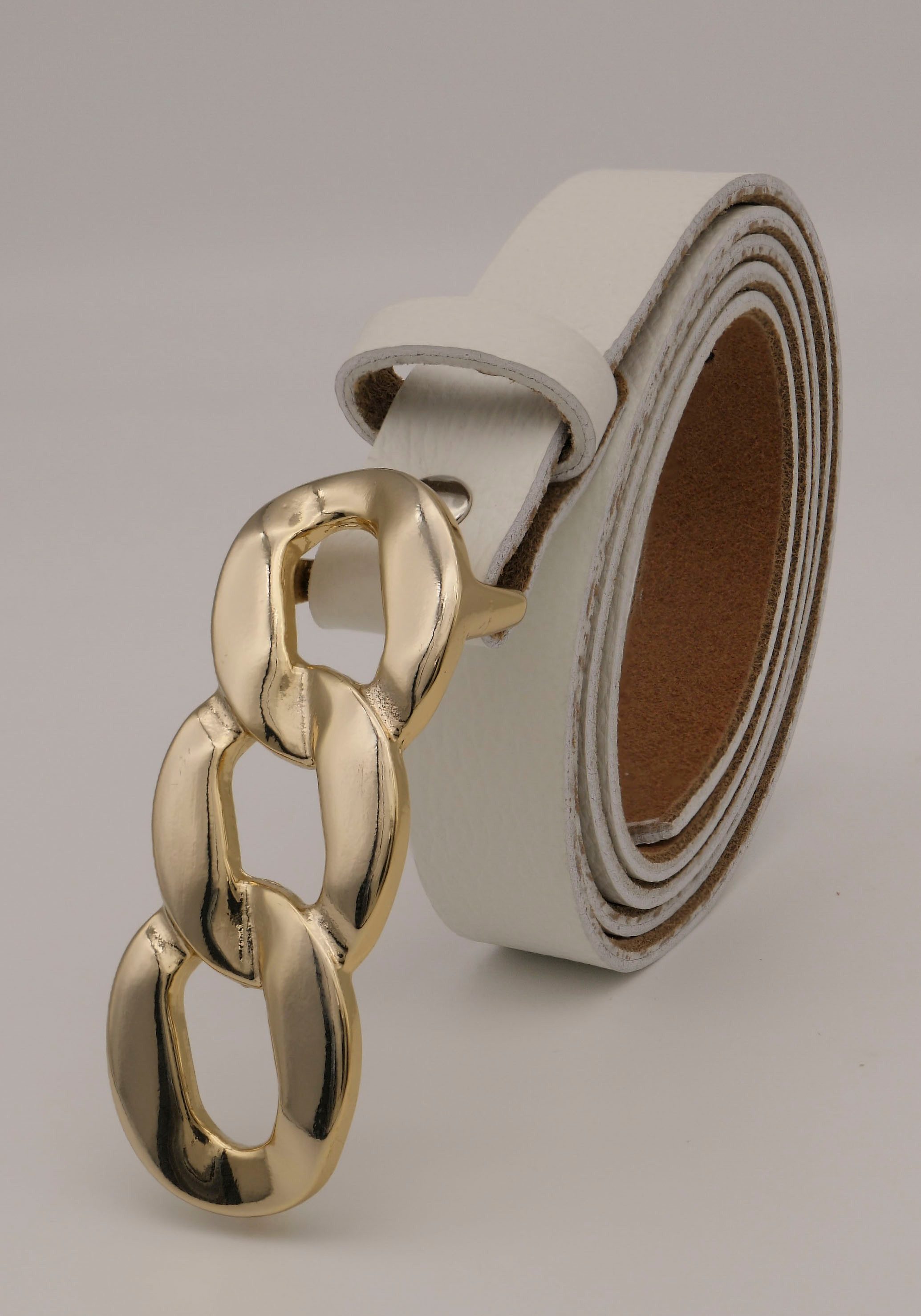 AnnaMatoni Ledergürtel mit goldener Schließe