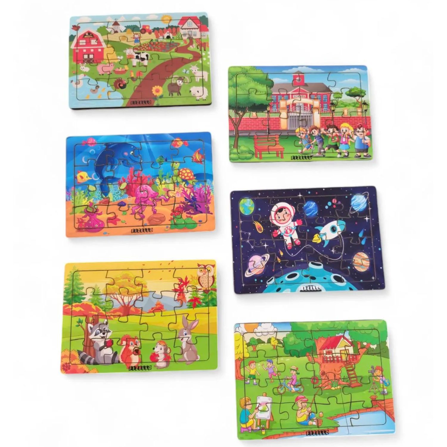 Puzzle Kinderpuzzle mit 6x16Teilen Lernspielzeug Kleinkinderpuzzle Holzpuzzle