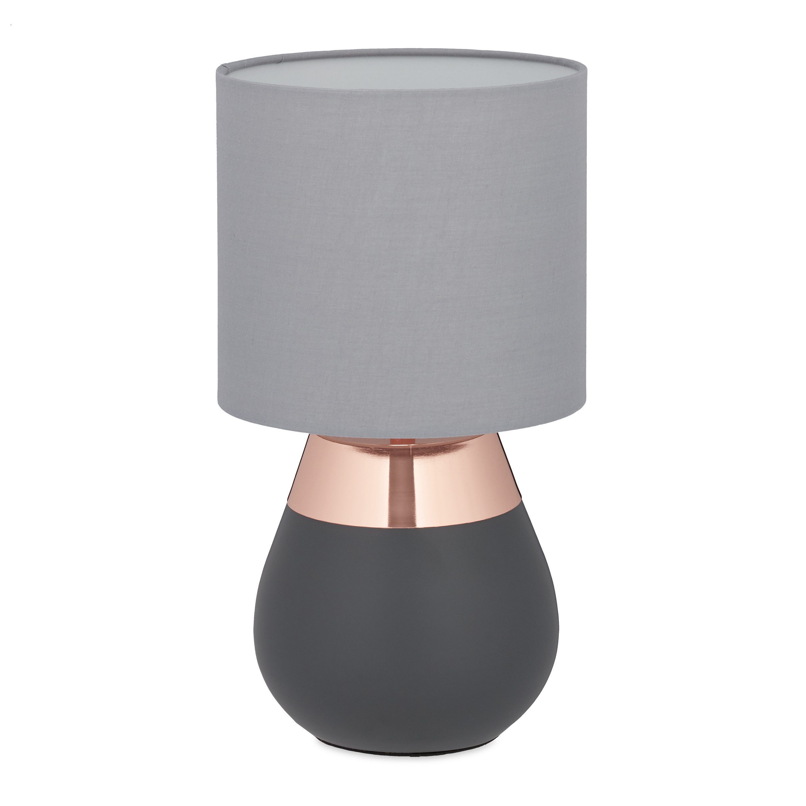 relaxdays Nachttischlampe Touch oval, Kupfer günstig online kaufen
