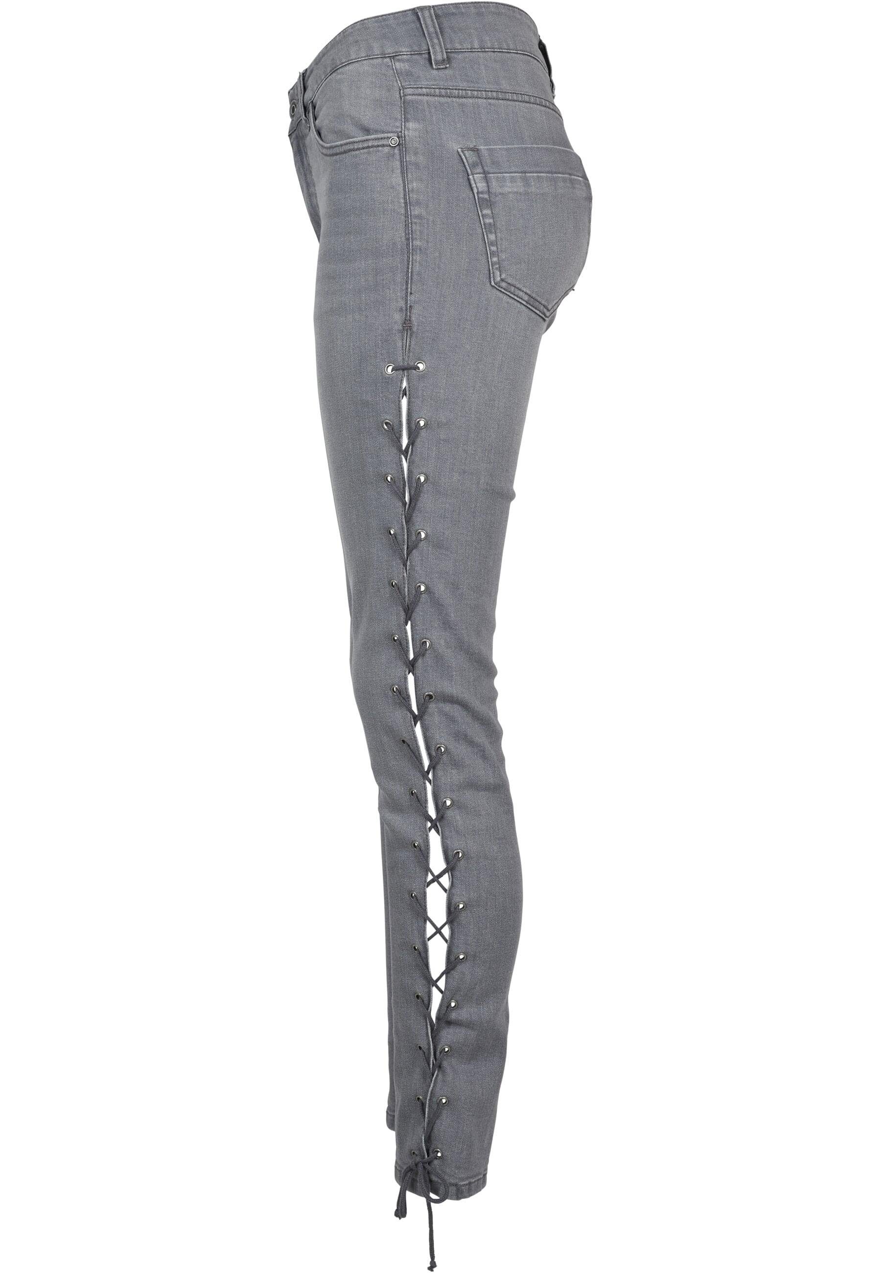 Ladies Bequeme Denim Pants CLASSICS Skinny URBAN grey Jeans (1-tlg) Damen Up Lace