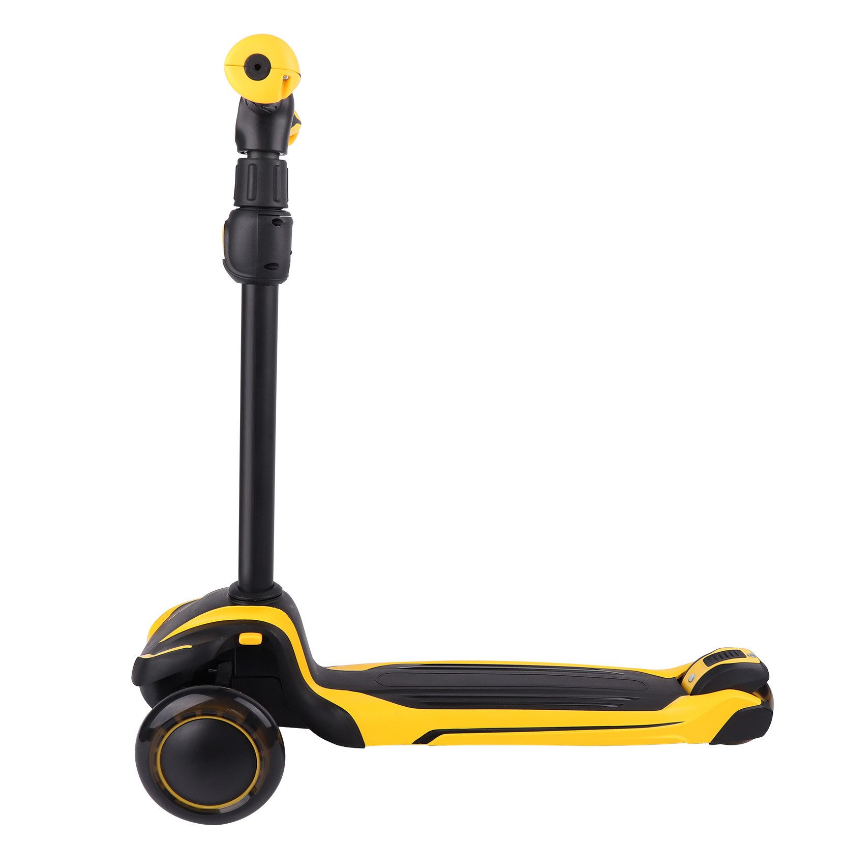 OUNUO Dreiradscooter Kinderroller mit farbigen LED, höhenverstellbar für Kinder ab 3 Jahren