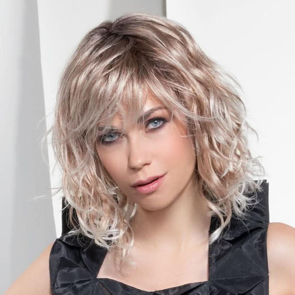 Ellen Wille Kunsthaarperücke Ellen Wille Perla, Schulterlanger Wellen-Bob mit atmungsaktivem Mono-Wirbel.