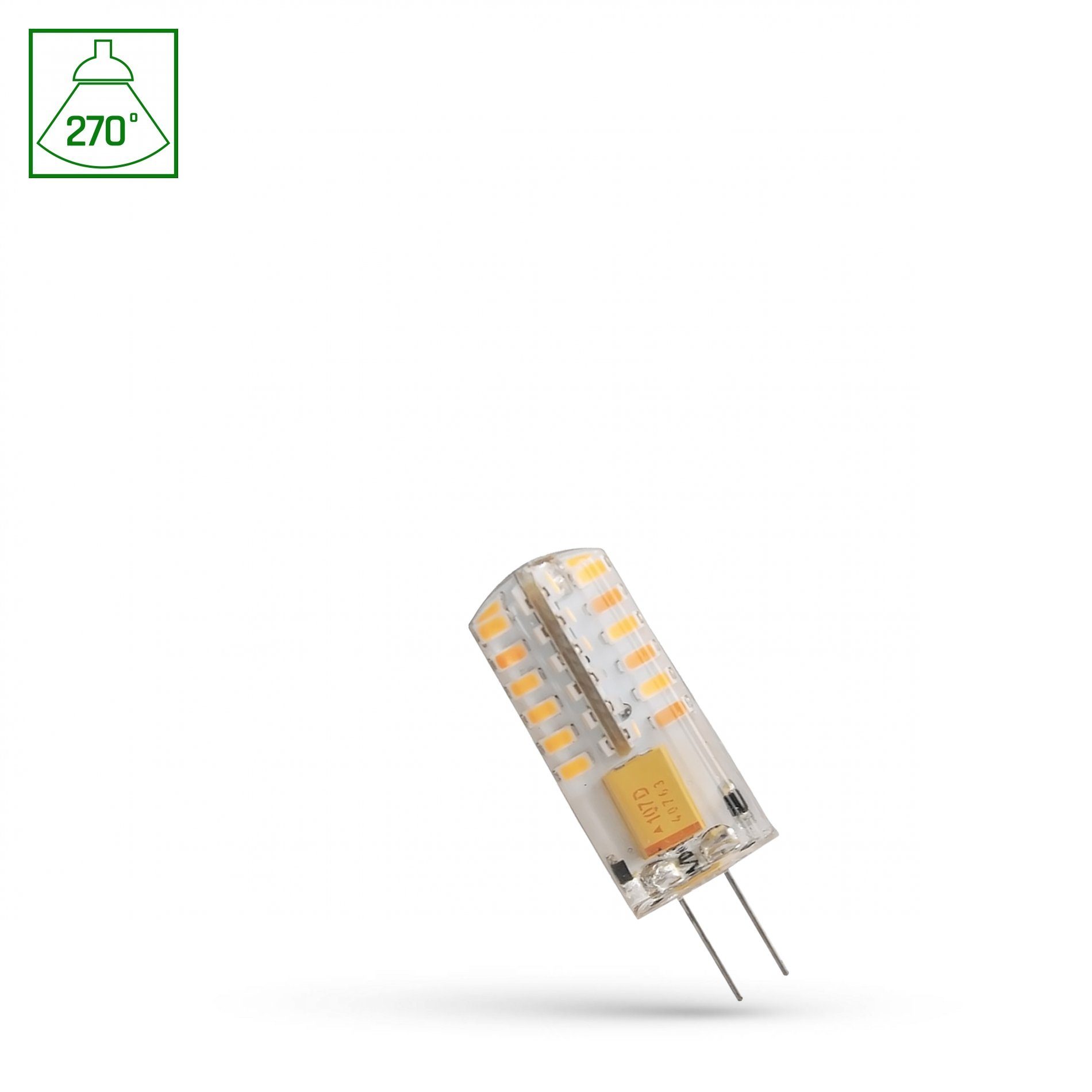 SpectrumLED LED-Leuchtmittel LED G4 2W = 18W Stiftsockellampe 175lm 12V 270° Kaltweiß 6000K, G4