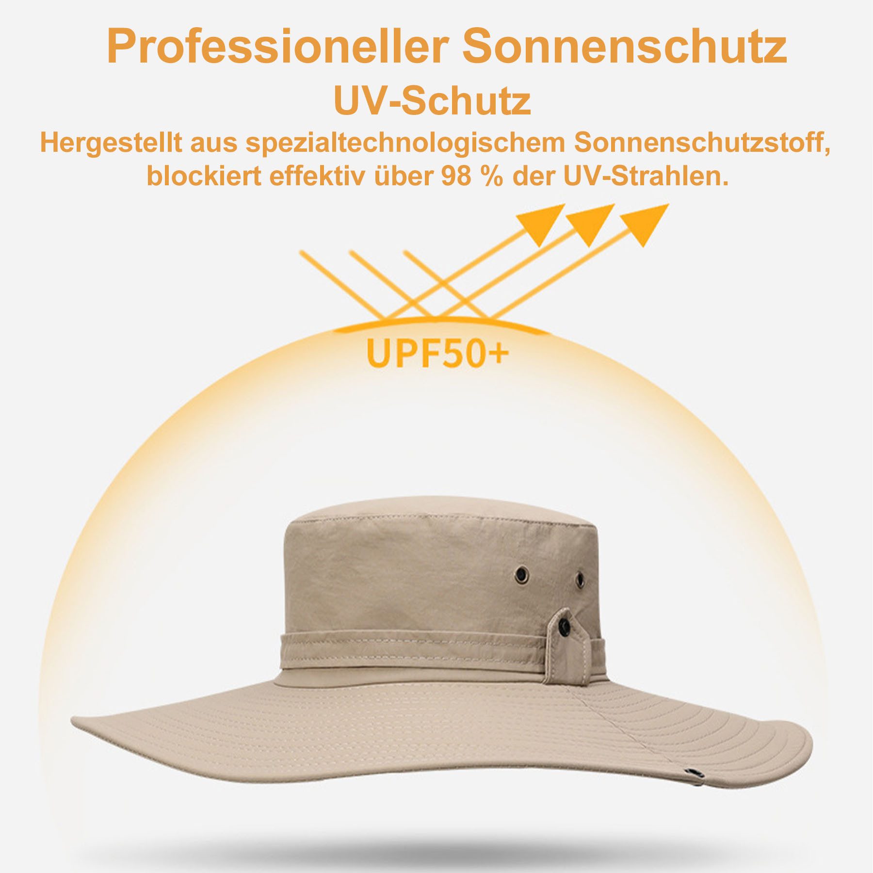 Mutig Sonnenhut Sonnenhüte Unisex, 2-in-1-Anglerhut,UPF 50, breiter Rand,Wasserfest (Großer Sonnenhut für Unisex,schnell trocknend, Outdoor-Fischerhut mit aufklappbarer Krempe und winddichtem Seil) Wanderhut für Sommer, Outdoor, Wandern, Angeln, Winddicht