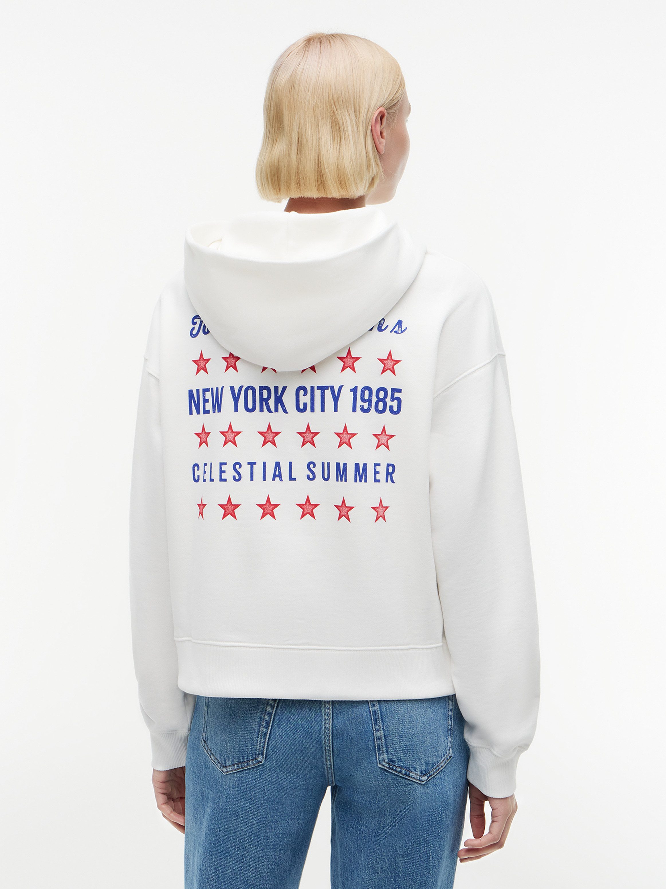 Tommy Jeans Kapuzensweatshirt TJW BXY STAR NOVELTY HWK Baumwolle, Kängurutasche, Kapuze